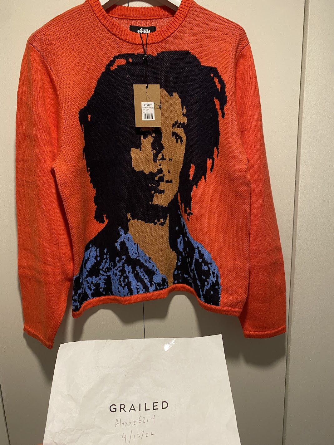 Stussy Bob Marley x Stussy Sweater Knit Red Jumper | Grailed