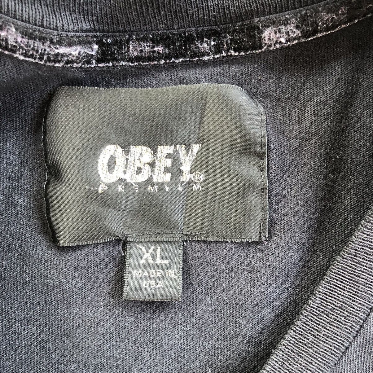 Obey Vintage Thrashed Faded 90s Obey T Shirt Size US XL / EU 56 / 4 - 4 Thumbnail