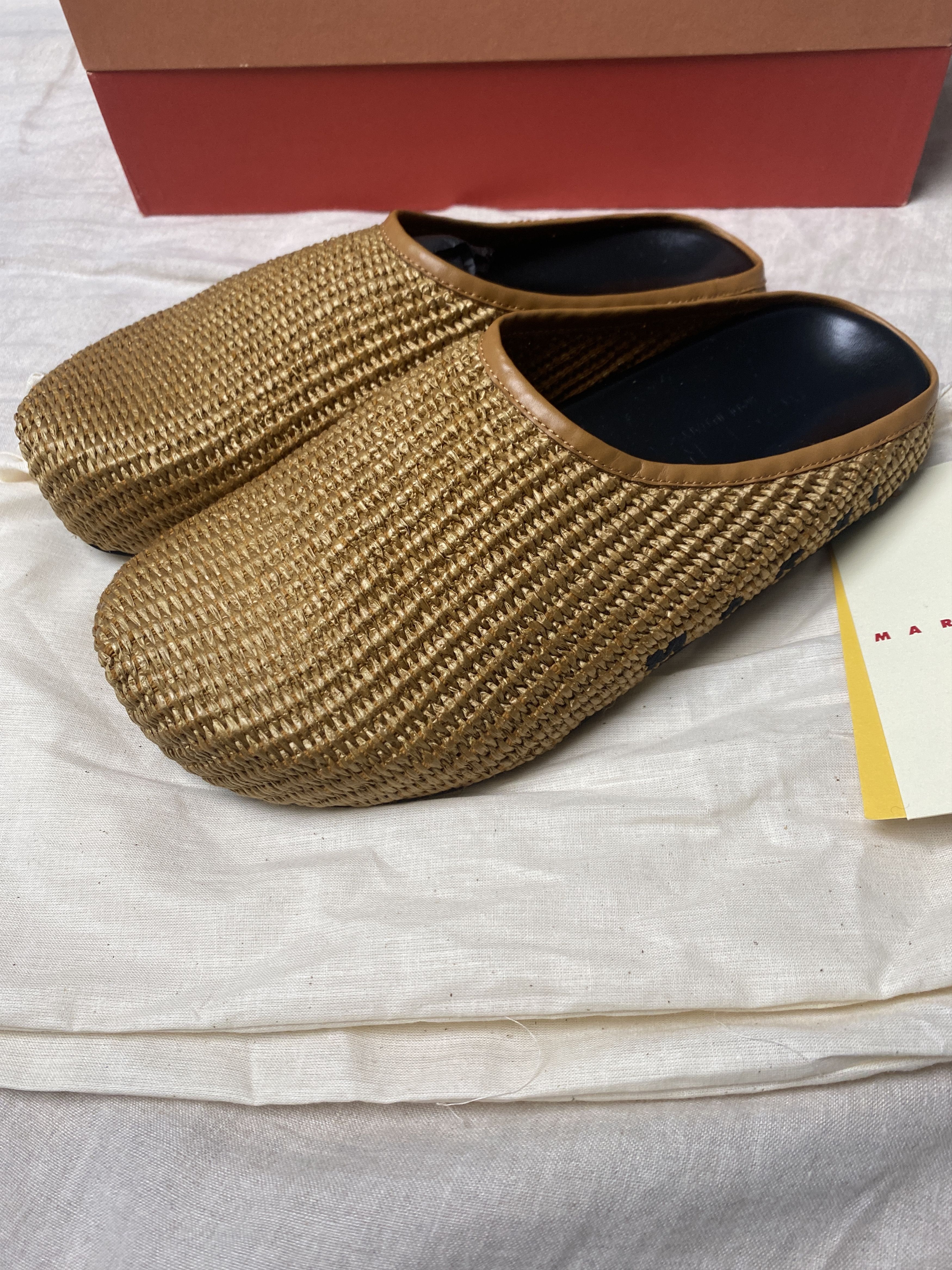 Marni MARNI Tan Raffia Fussbett Sabbot Loafers Size US 7 / EU 40 - 4 Thumbnail