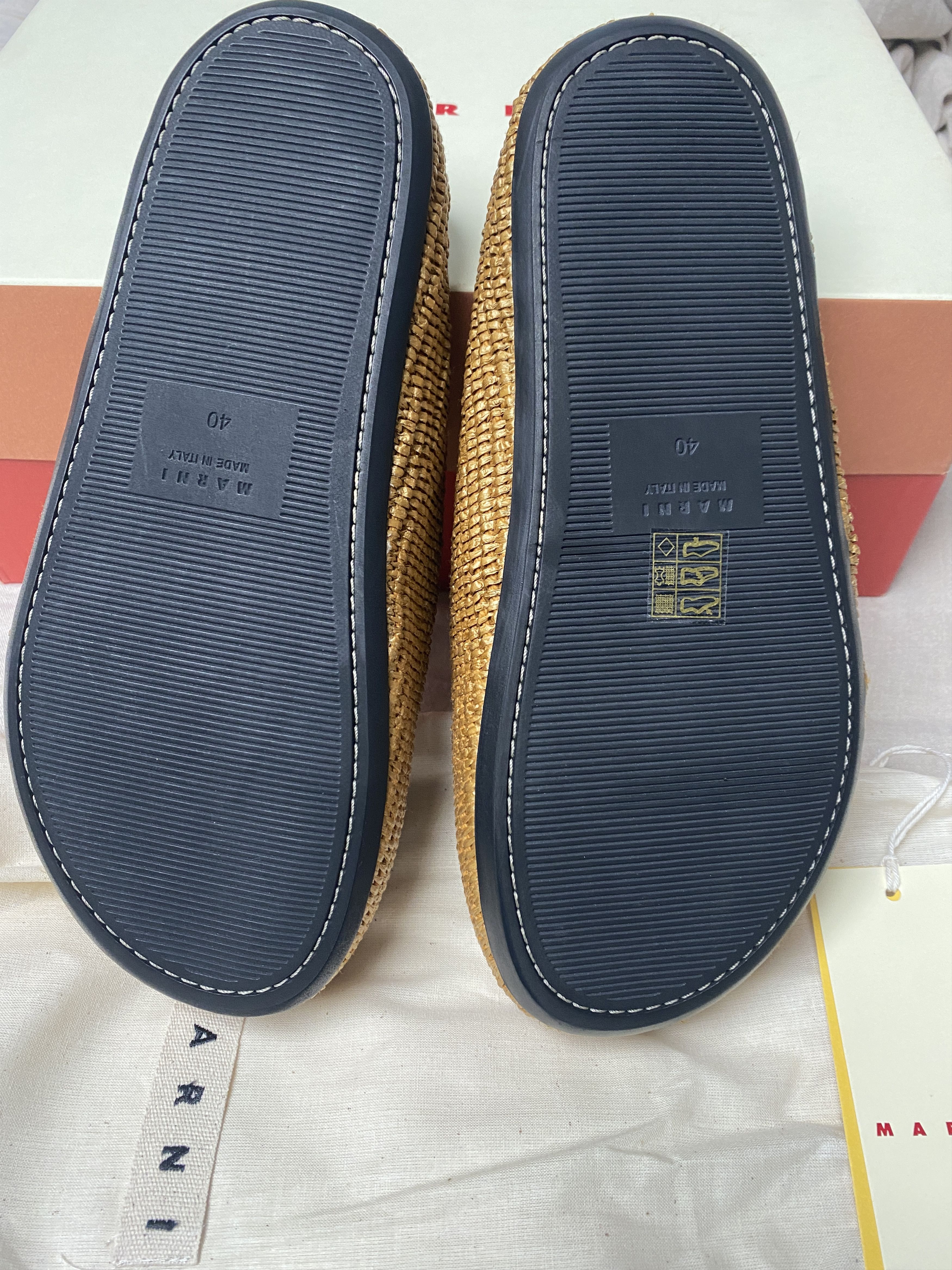 Marni MARNI Tan Raffia Fussbett Sabbot Loafers Size US 7 / EU 40 - 8 Thumbnail
