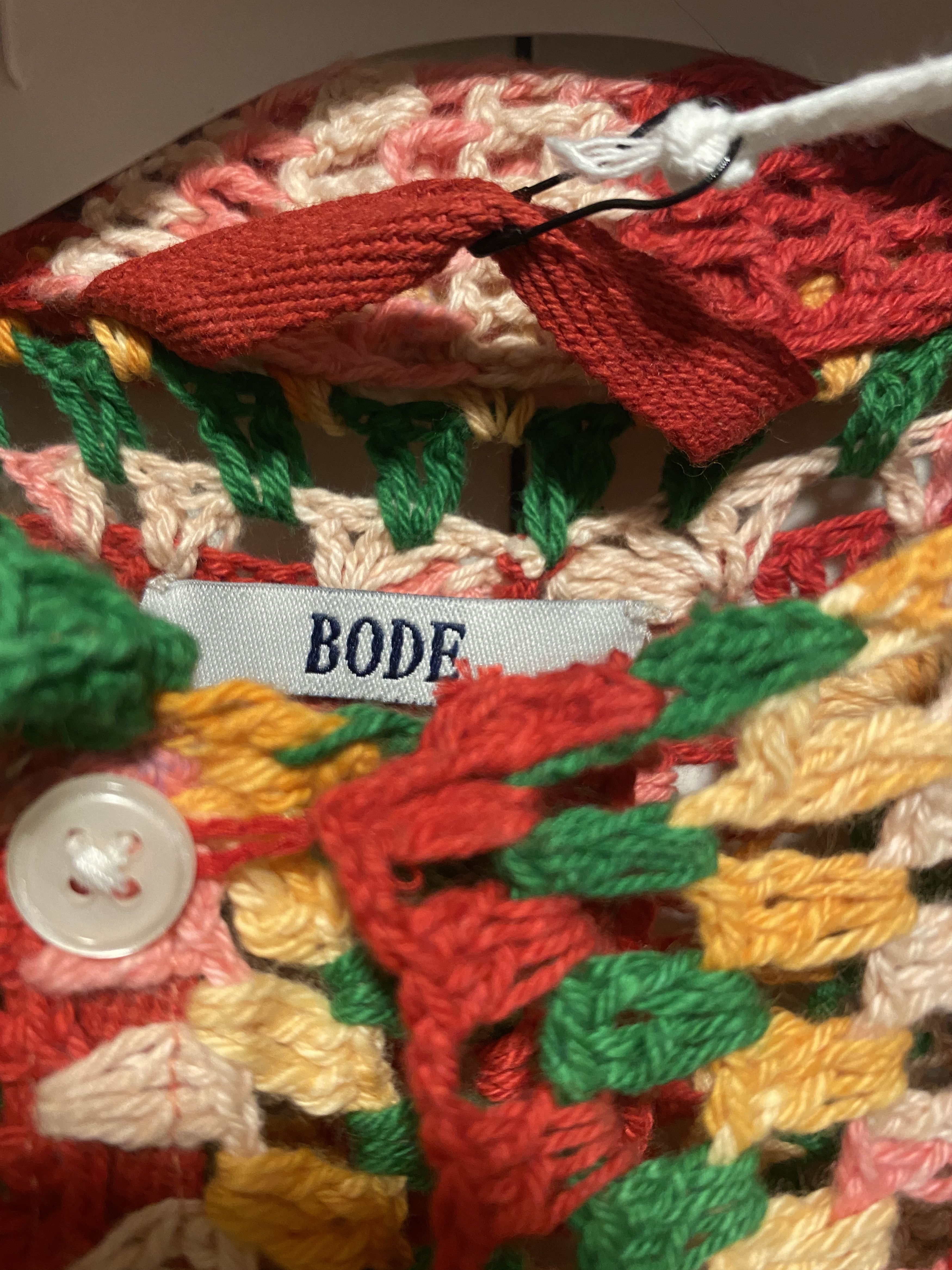 Bode MANCHESTER CROCHET SHORT SLEEVE SHIRT