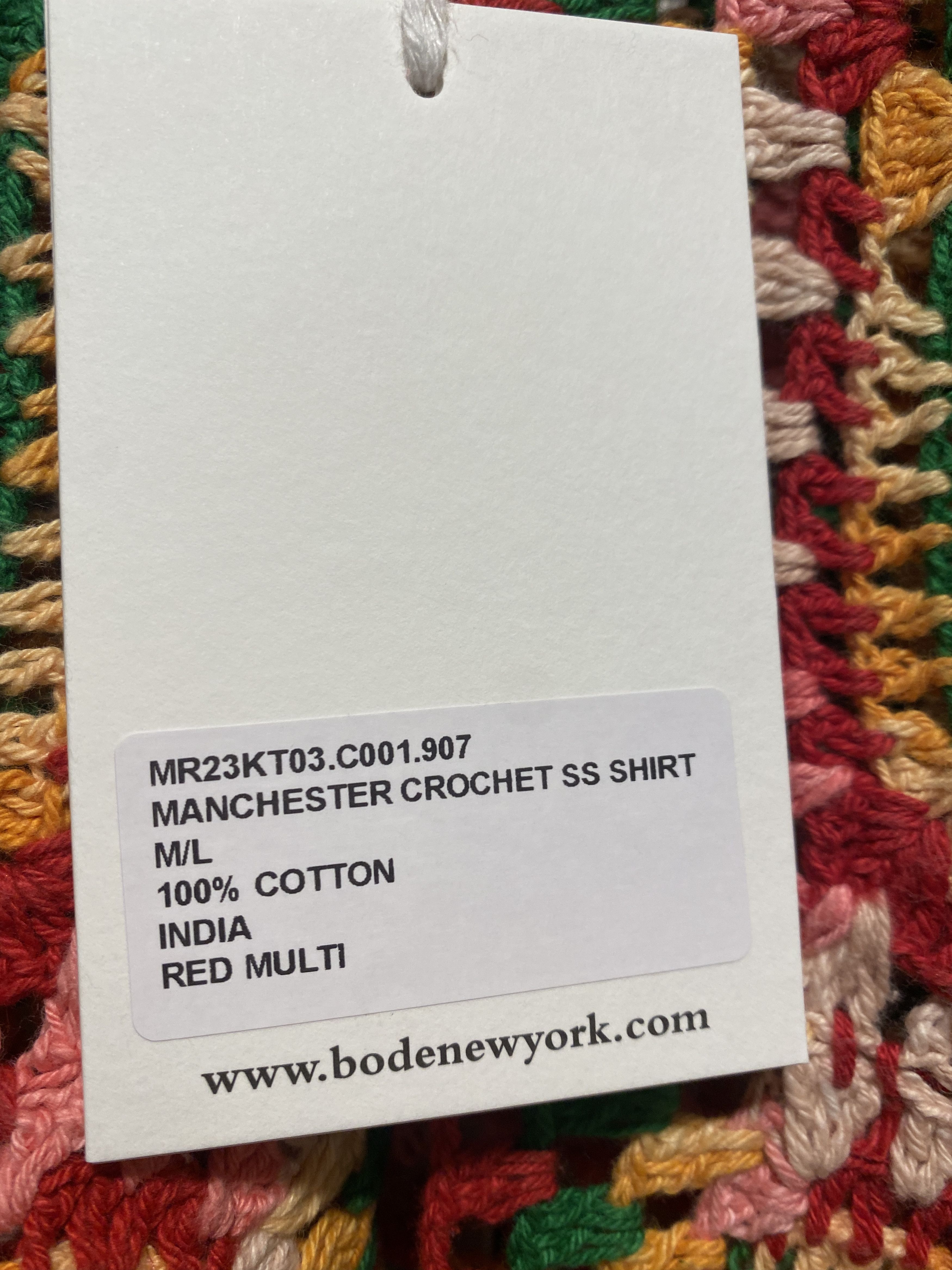 Bode MANCHESTER CROCHET SHORT SLEEVE SHIRT