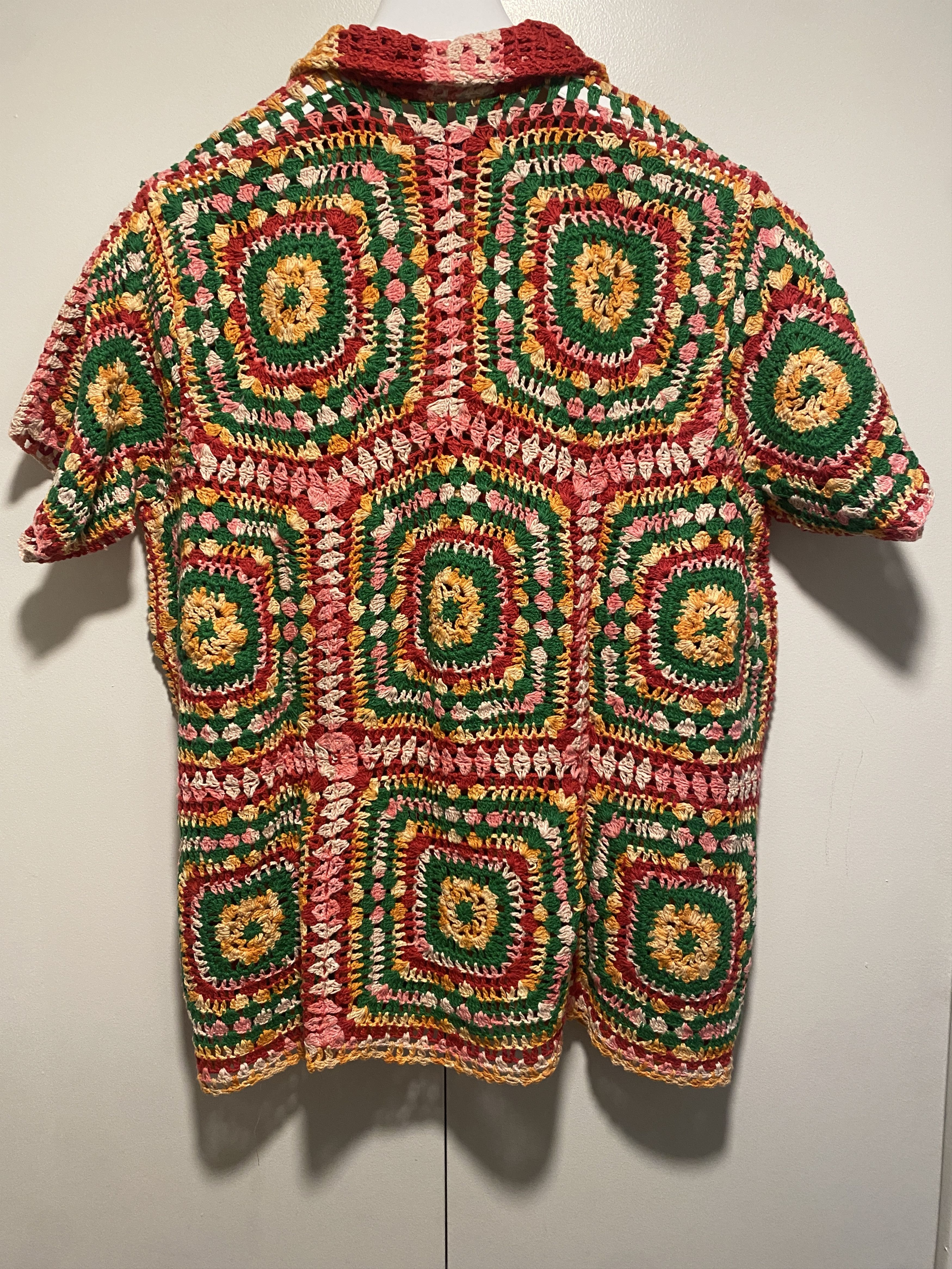 Bode MANCHESTER CROCHET SHORT SLEEVE SHIRT