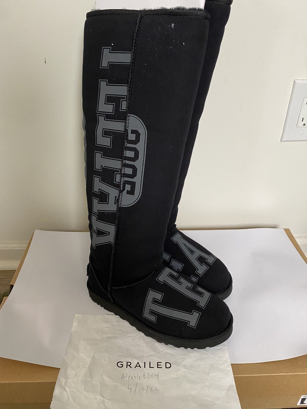 image of Telfar Fleece Tall - Black Knee High Shoes, Men's (Size 9)