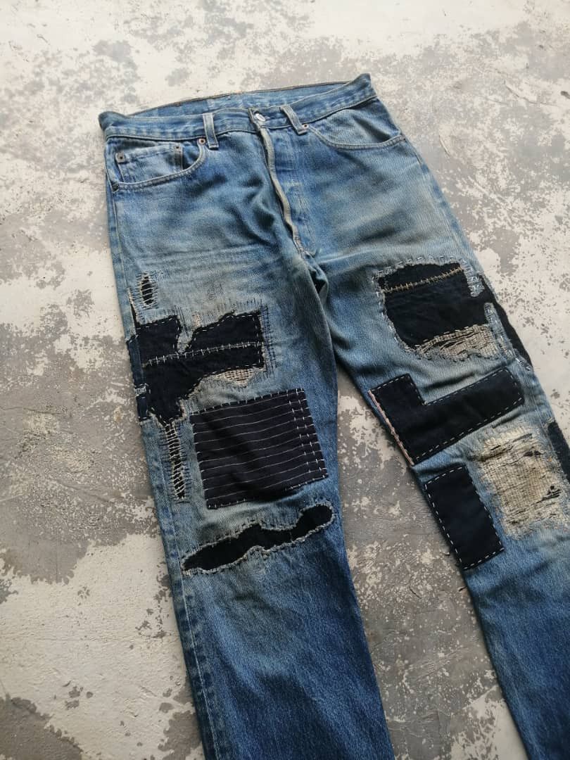 Levi's Vintage Clothing Vintage 90s Levi's 501 Jeans Hardcore Distressed Denim Size US 31 - 3 Thumbnail