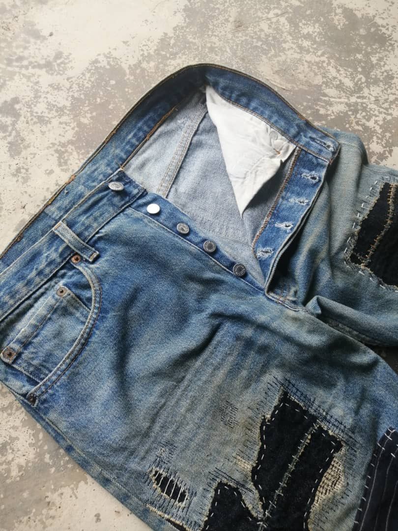 Levi's Vintage Clothing Vintage 90s Levi's 501 Jeans Hardcore Distressed Denim Size US 31 - 4 Thumbnail