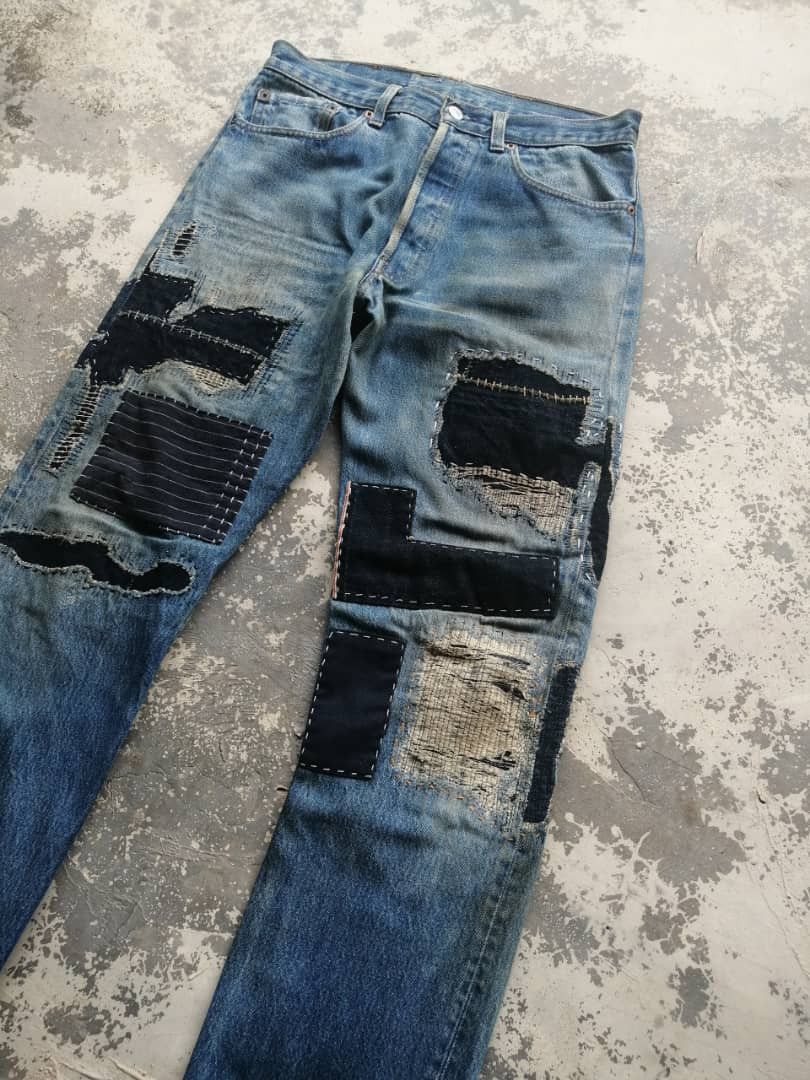 Levi's Vintage Clothing Vintage 90s Levi's 501 Jeans Hardcore Distressed Denim Size US 31 - 2 Thumbnail