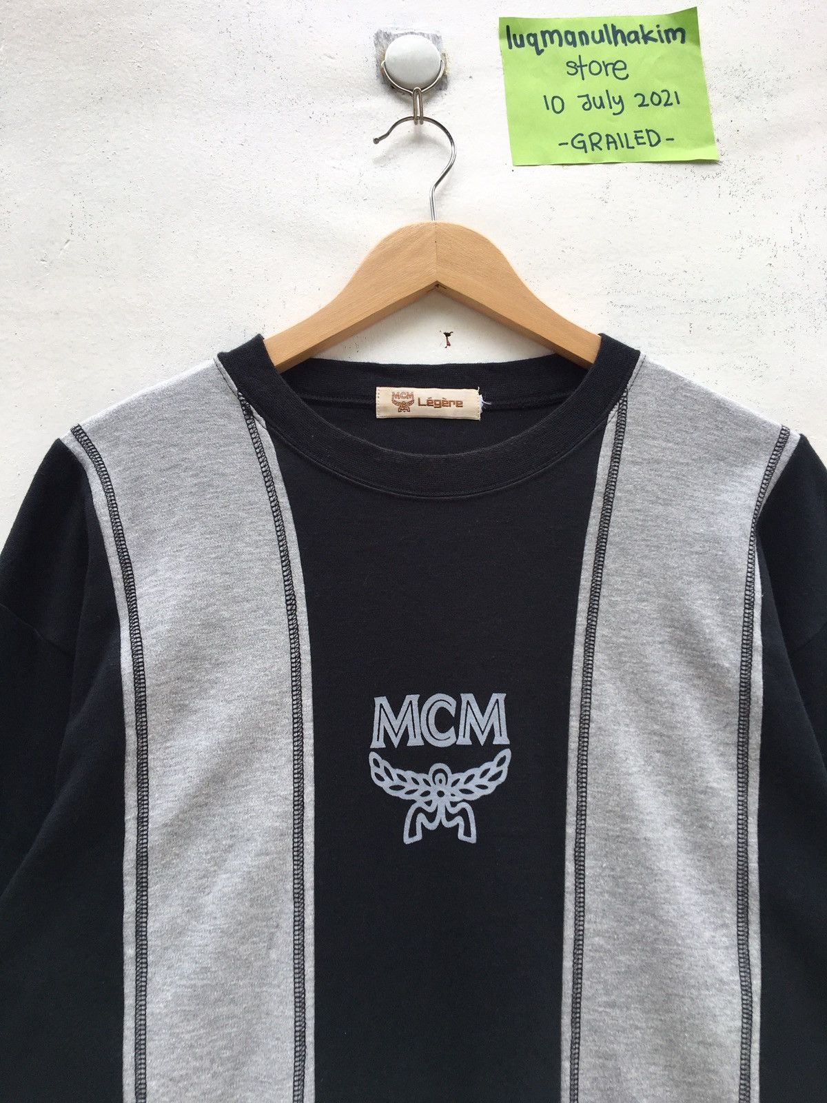 image of MCM Logos Longsleeve Shirt in Black, Men's (Size Medium)