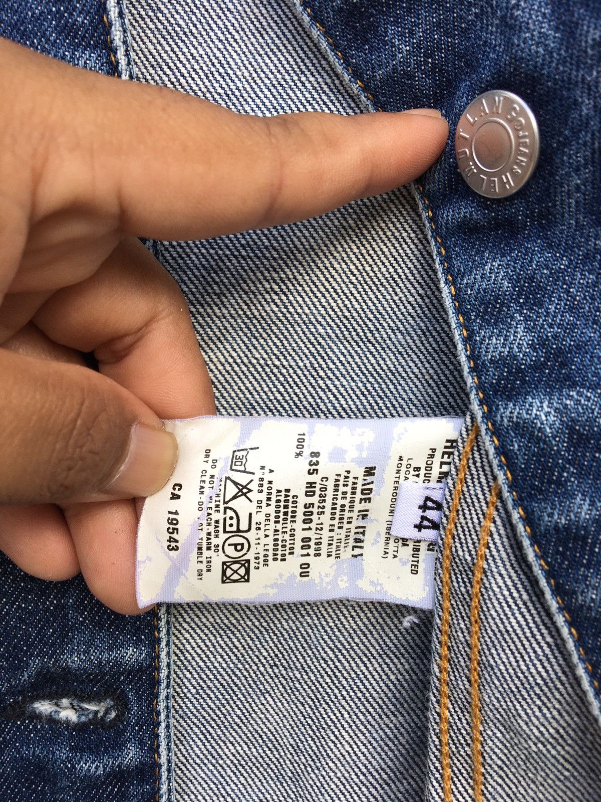 Helmut Lang Vintage 90s Rare Helmut Lang Classic Denim Jacket Size US M / EU 48-50 / 2 - 9 Thumbnail