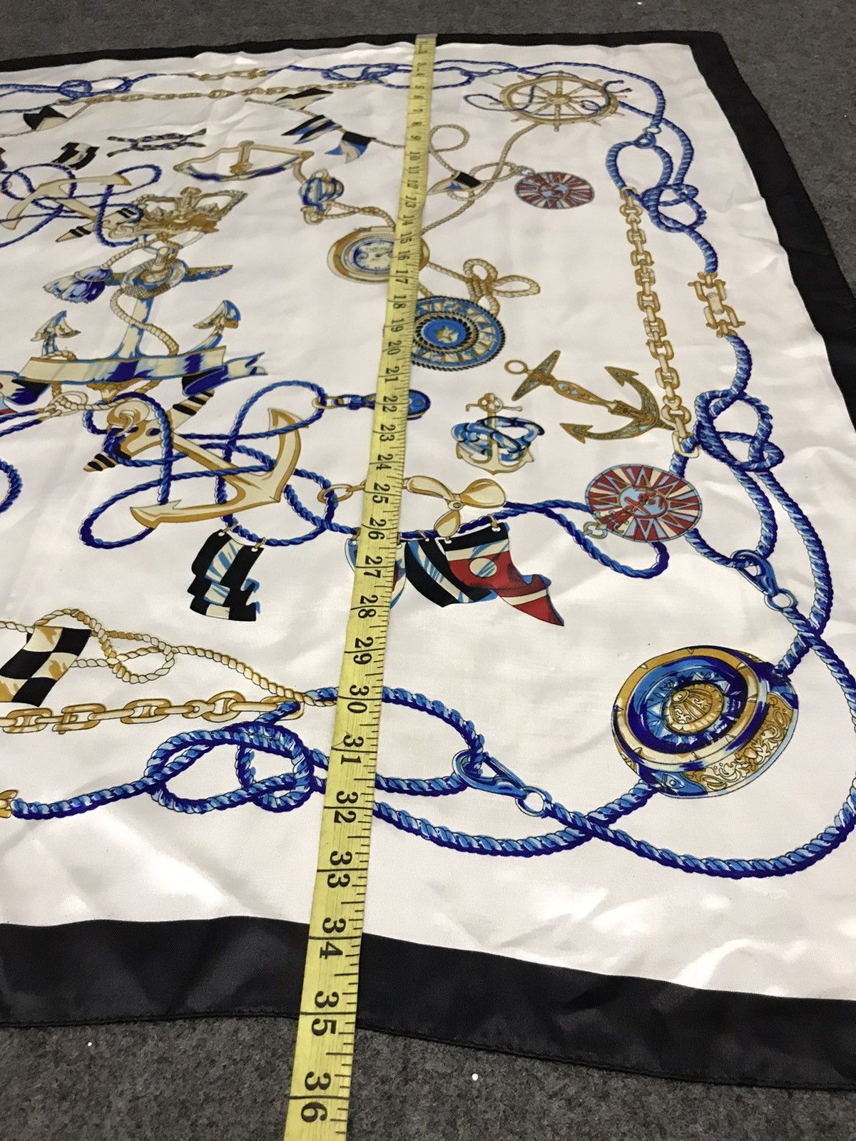 Other Vintage 90s Silk Scarf Baroque Anchor Art Design Mask Idea Size ONE SIZE - 5 Thumbnail