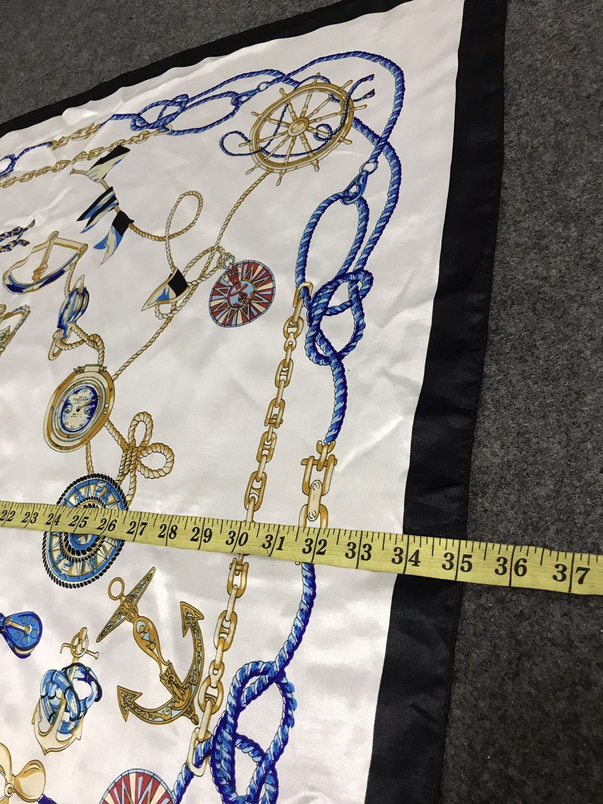 Other Vintage 90s Silk Scarf Baroque Anchor Art Design Mask Idea Size ONE SIZE - 4 Thumbnail