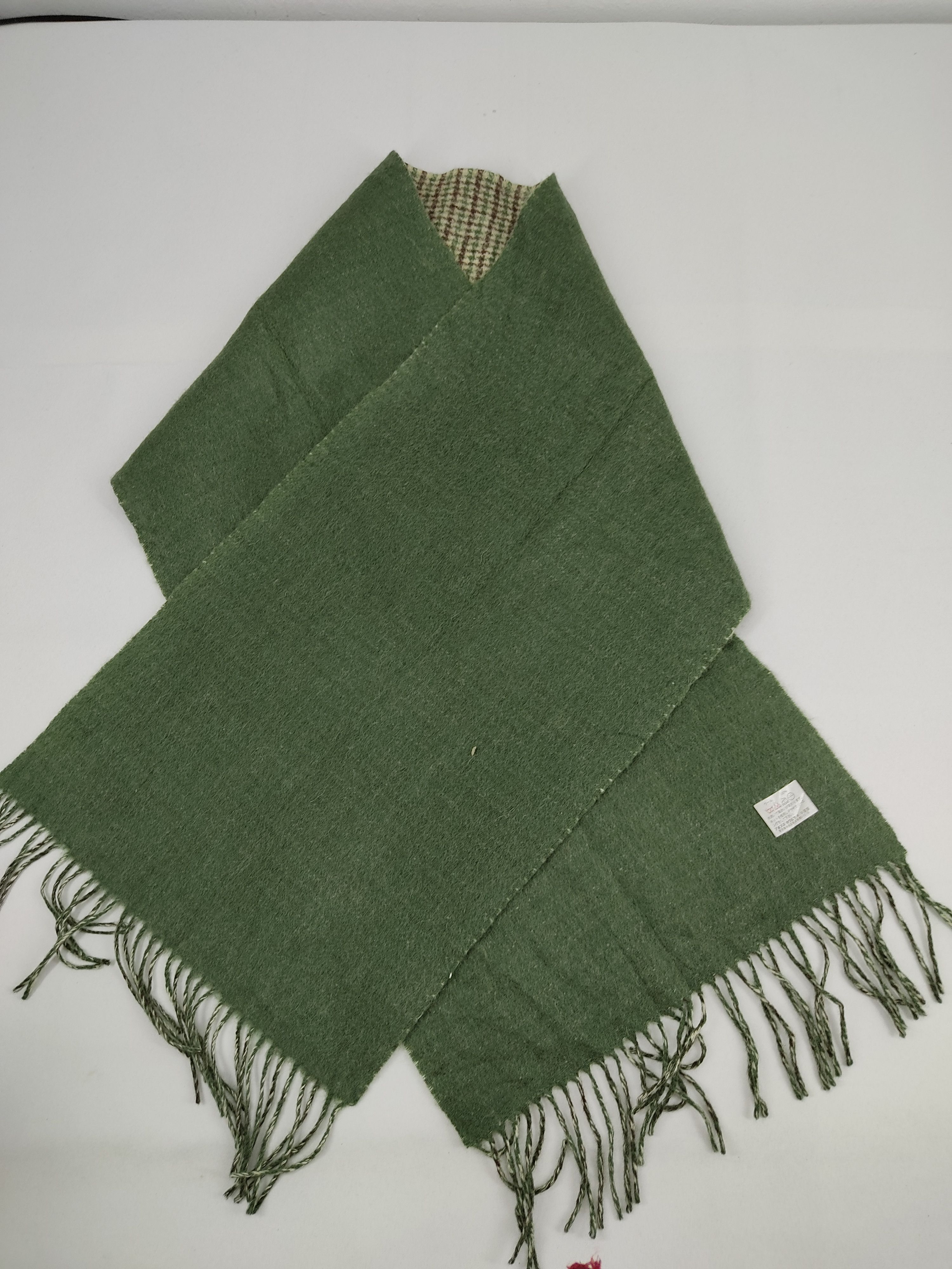 Designer Pierre Balmain Muffler Scarf Vent Vert Plaid Check Size ONE SIZE - 8 Thumbnail