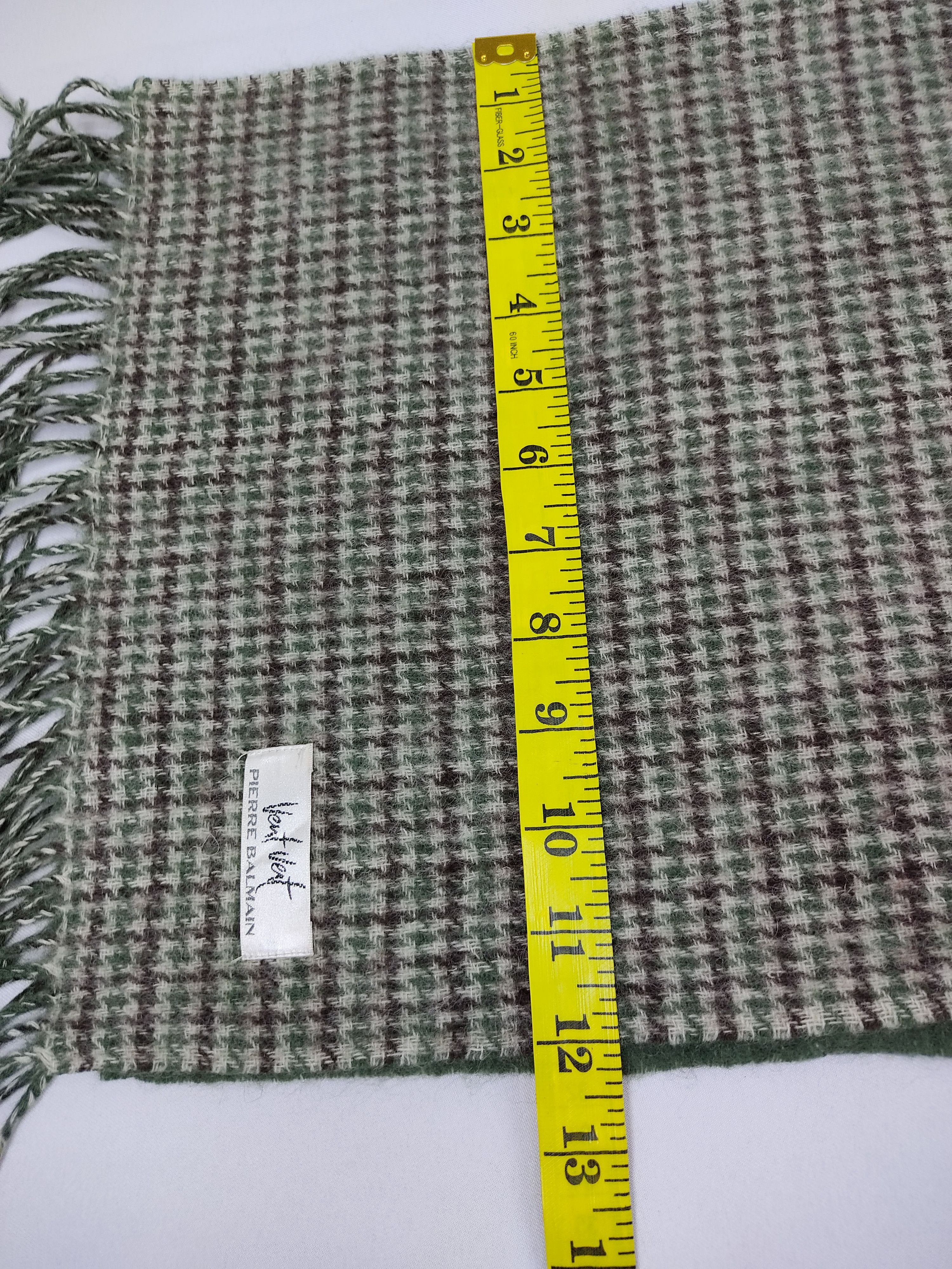Designer Pierre Balmain Muffler Scarf Vent Vert Plaid Check Size ONE SIZE - 5 Thumbnail