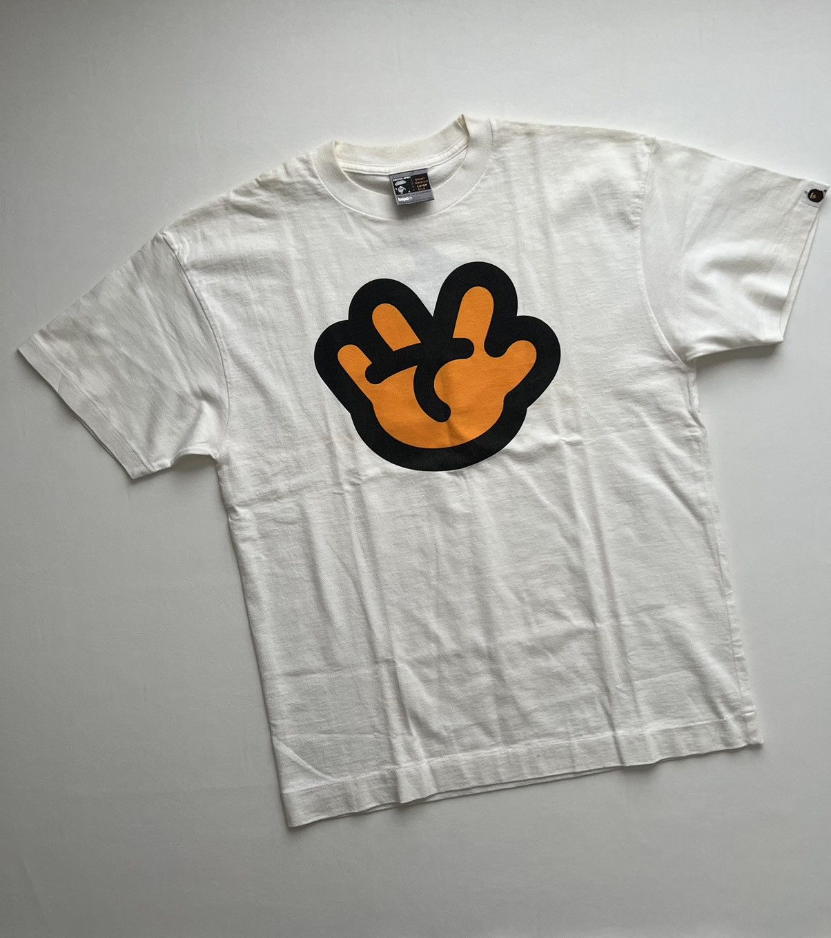 image of Bape 2004 Star Trak Milo Hand Tee in White, Men's (Size Large)