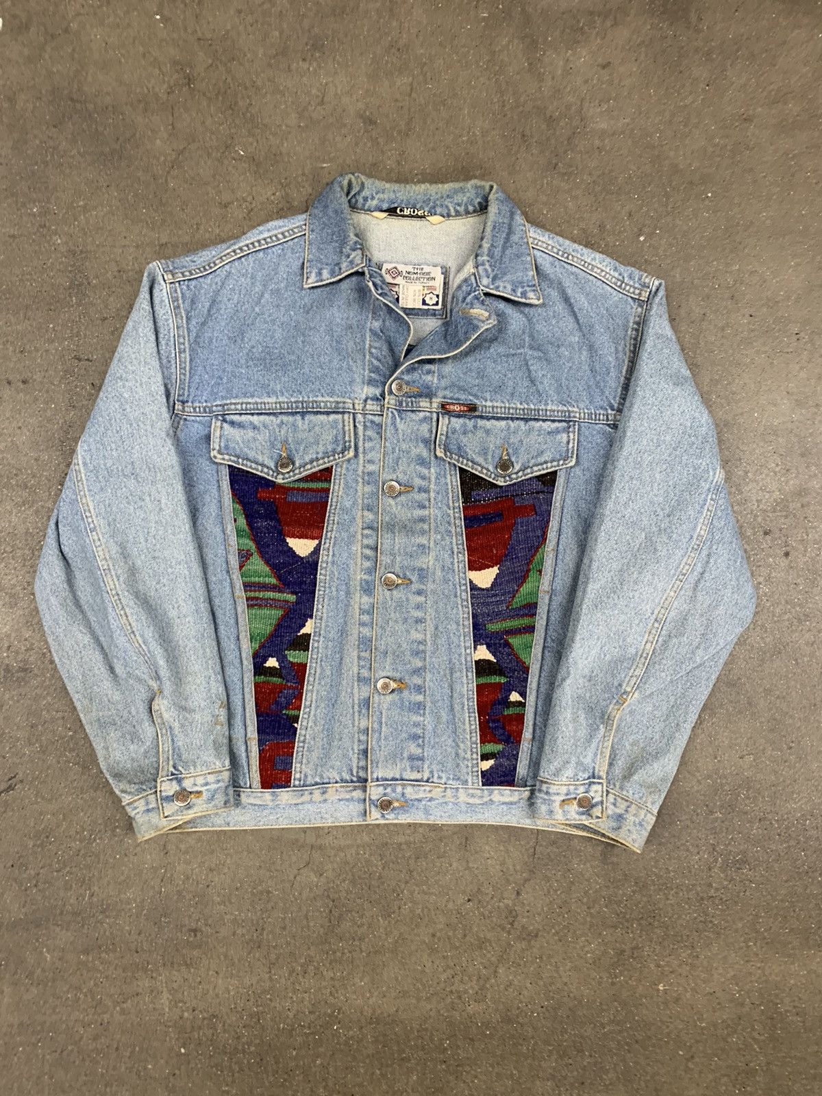 Vintage Vintage 1990s Aztec Tomb Needlepoint Denim Jacket Grailed