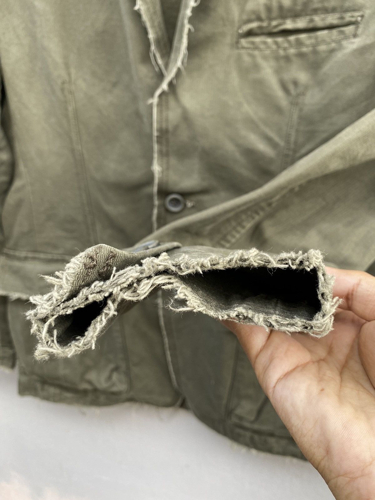 Comme Ca Ism 💥RARE💥 Comme Ça Ism Distress Style Army Green Blazer Size 36R - 9 Thumbnail