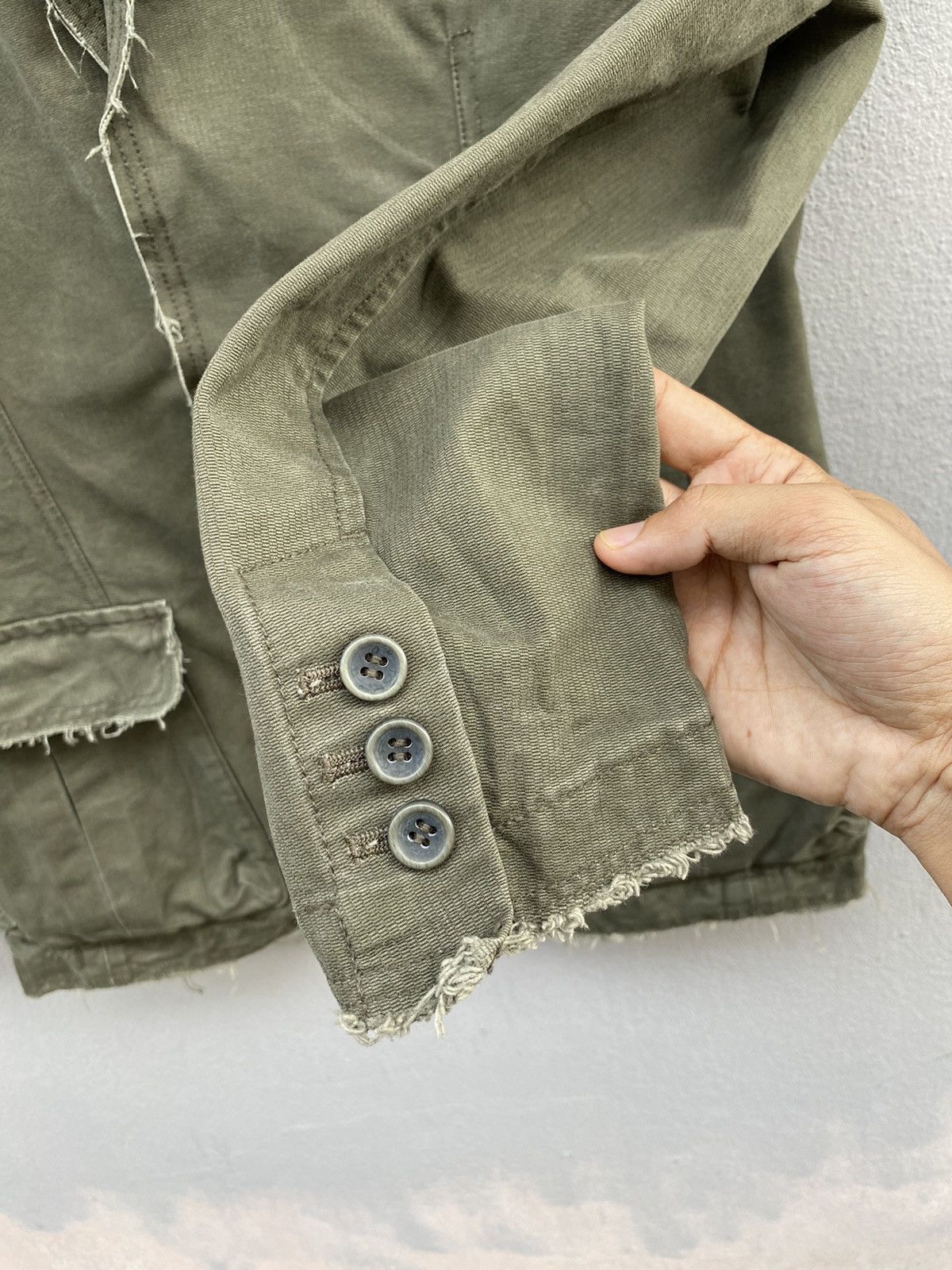 Comme Ca Ism 💥RARE💥 Comme Ça Ism Distress Style Army Green Blazer Size 36R - 8 Thumbnail
