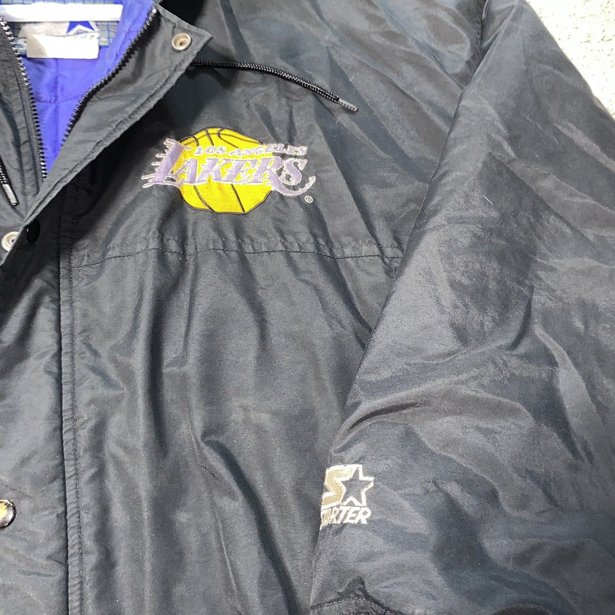Starter Vintage 90s Starter NBA Lakers Parkas Jacket Size US XL / EU 56 / 4 - 10 Thumbnail