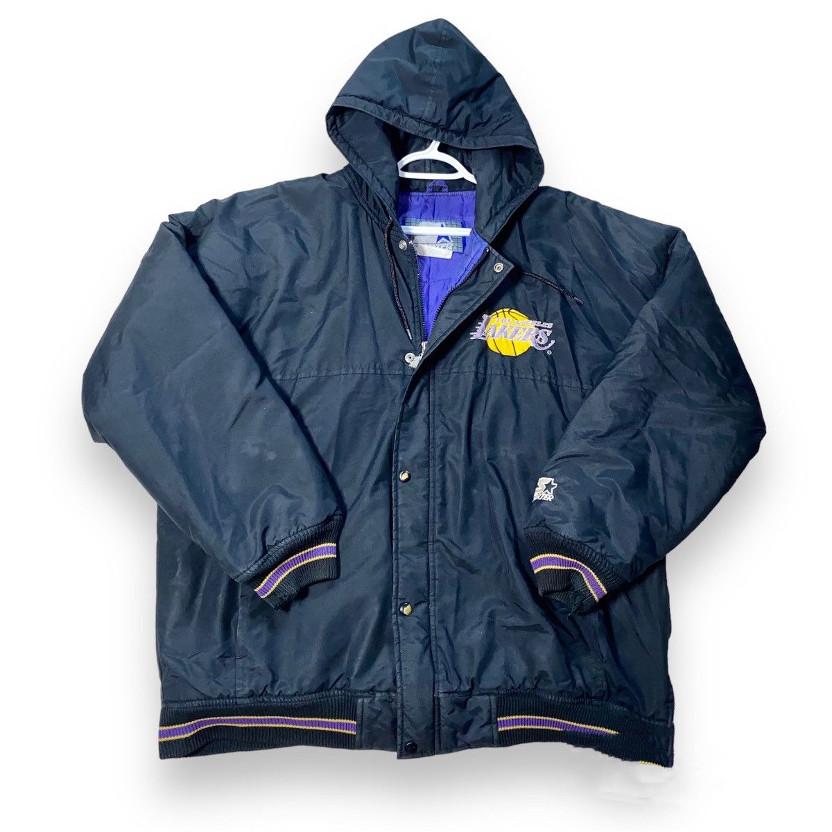 Starter Vintage 90s Starter NBA Lakers Parkas Jacket Size US XL / EU 56 / 4 - 1 Thumbnail