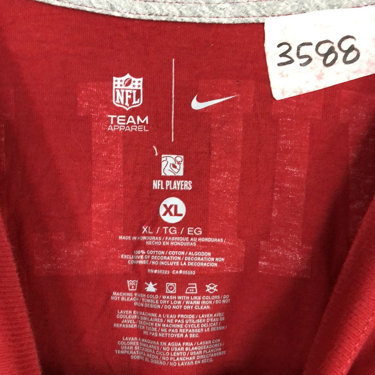 NFL × Nike Nike NFL Willis 52 Red Short Sleeve Tshirt #3588 Size US XL / EU 56 / 4 - 9 Thumbnail