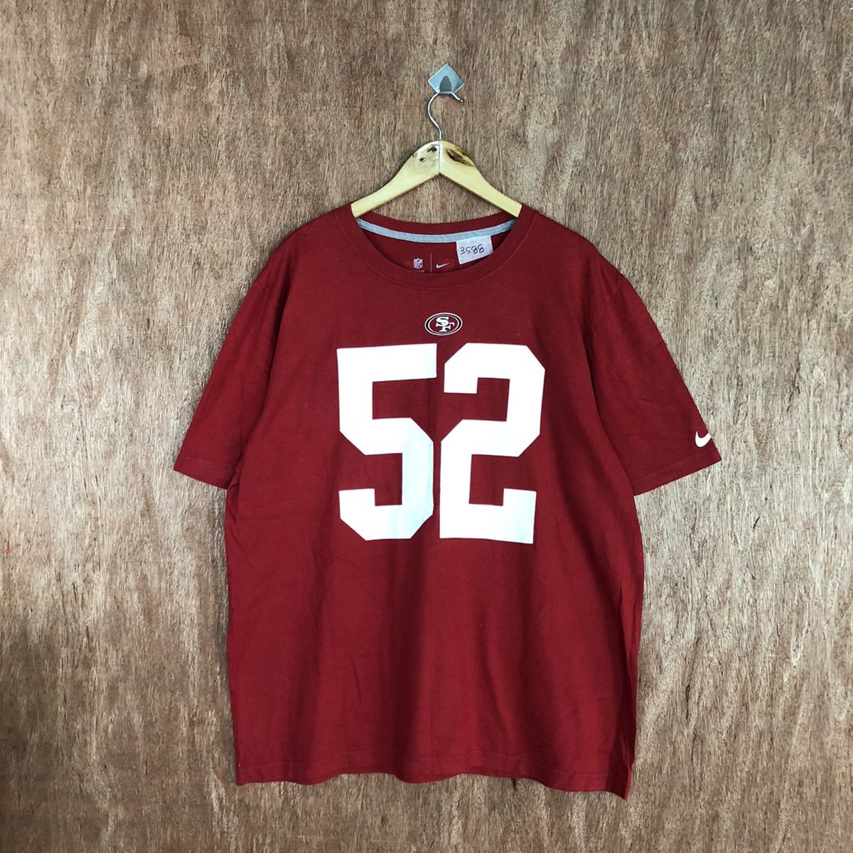 NFL × Nike Nike NFL Willis 52 Red Short Sleeve Tshirt #3588 Size US XL / EU 56 / 4 - 1 Thumbnail