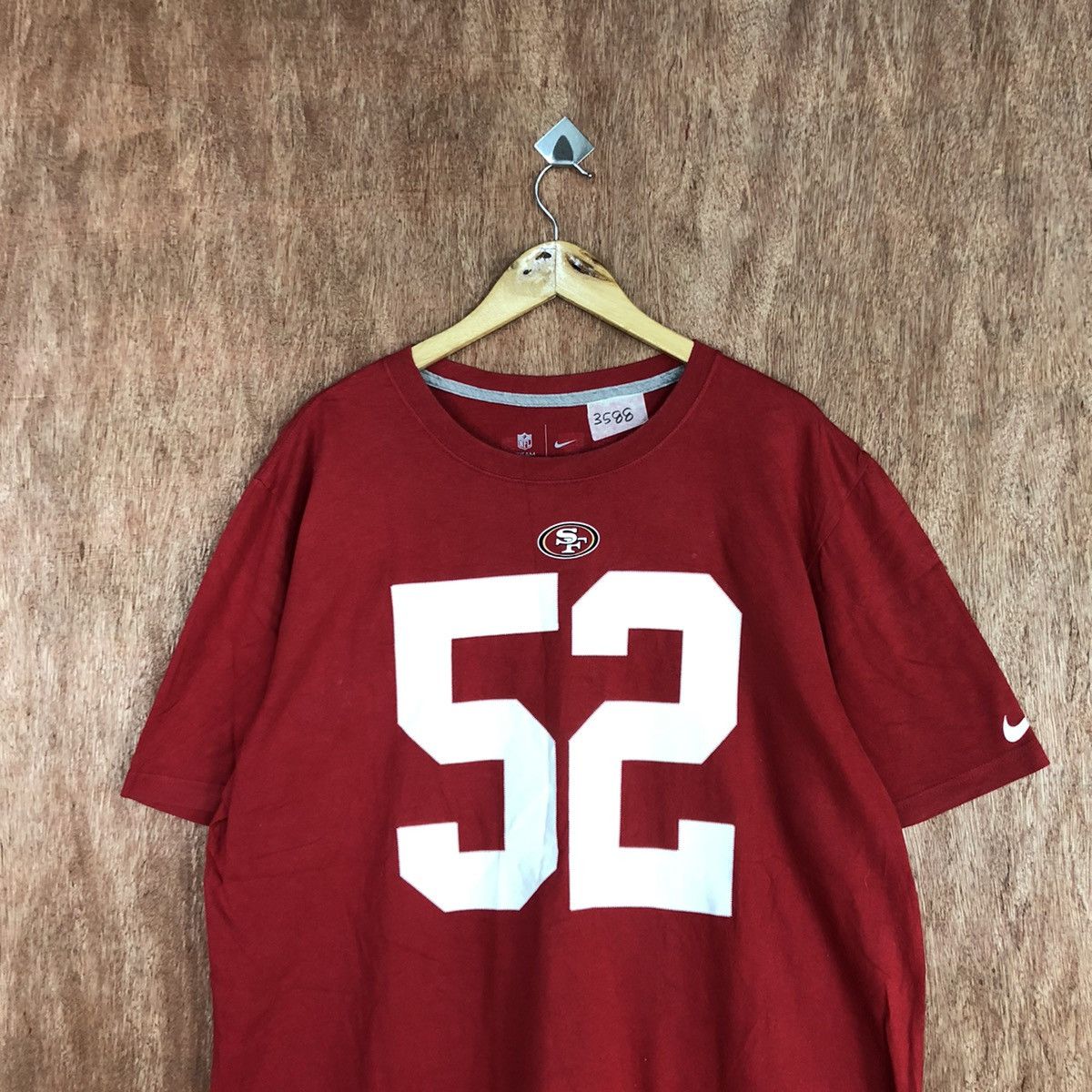 NFL × Nike Nike NFL Willis 52 Red Short Sleeve Tshirt #3588 Size US XL / EU 56 / 4 - 7 Thumbnail