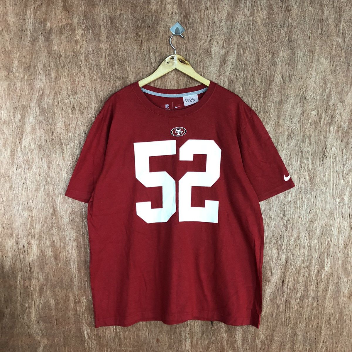 NFL × Nike Nike NFL Willis 52 Red Short Sleeve Tshirt #3588 Size US XL / EU 56 / 4 - 3 Thumbnail