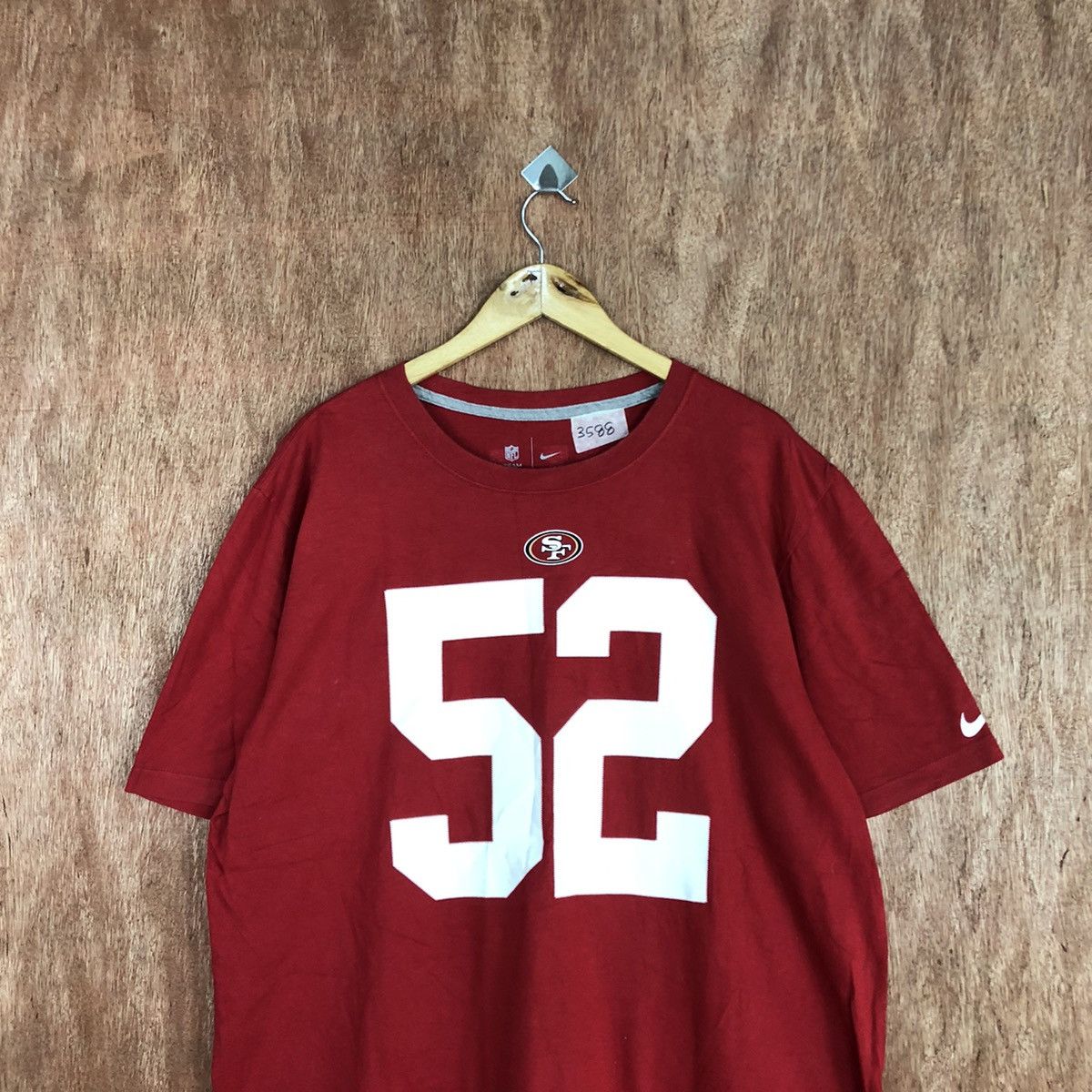 NFL × Nike Nike NFL Willis 52 Red Short Sleeve Tshirt #3588 Size US XL / EU 56 / 4 - 2 Thumbnail