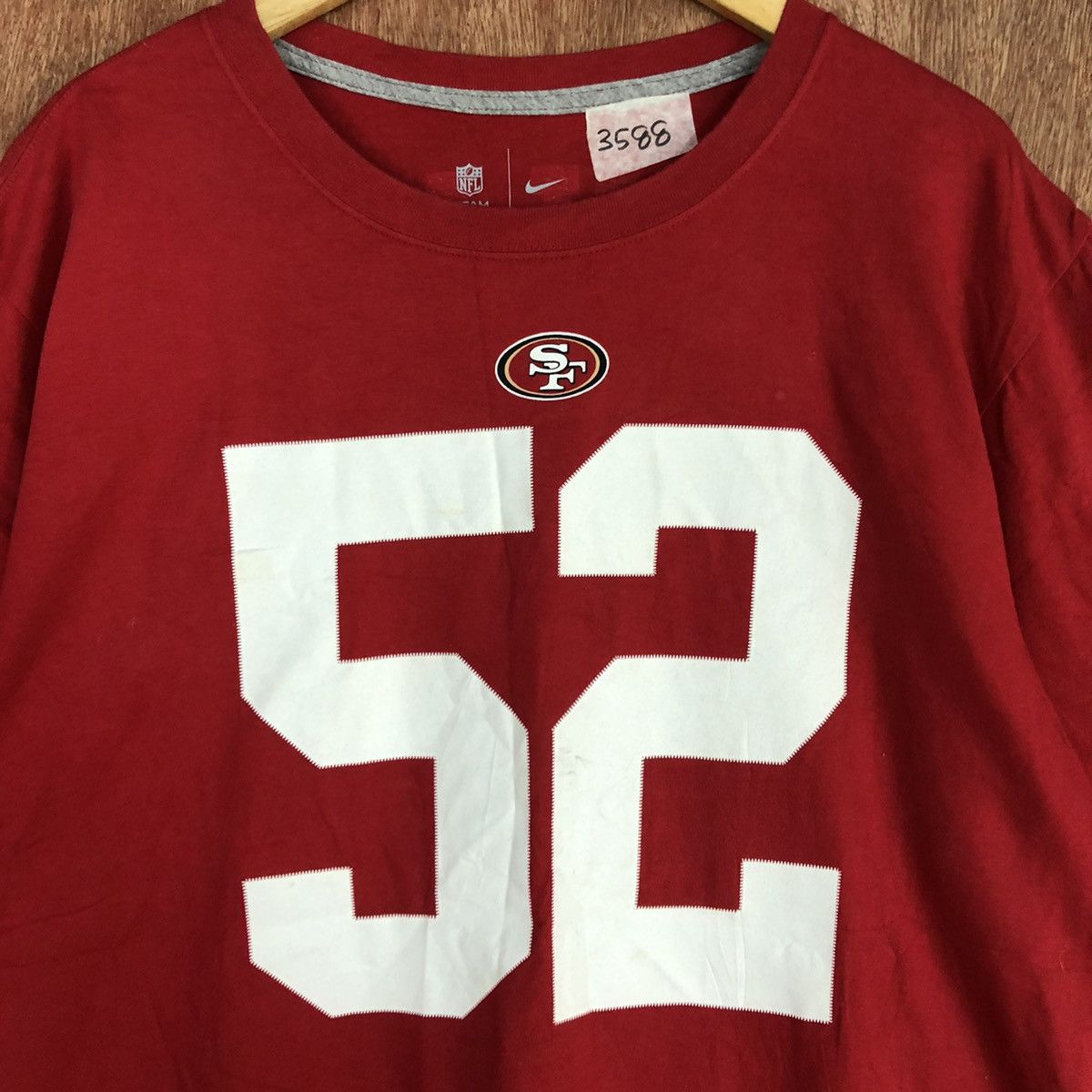 NFL × Nike Nike NFL Willis 52 Red Short Sleeve Tshirt #3588 Size US XL / EU 56 / 4 - 8 Thumbnail
