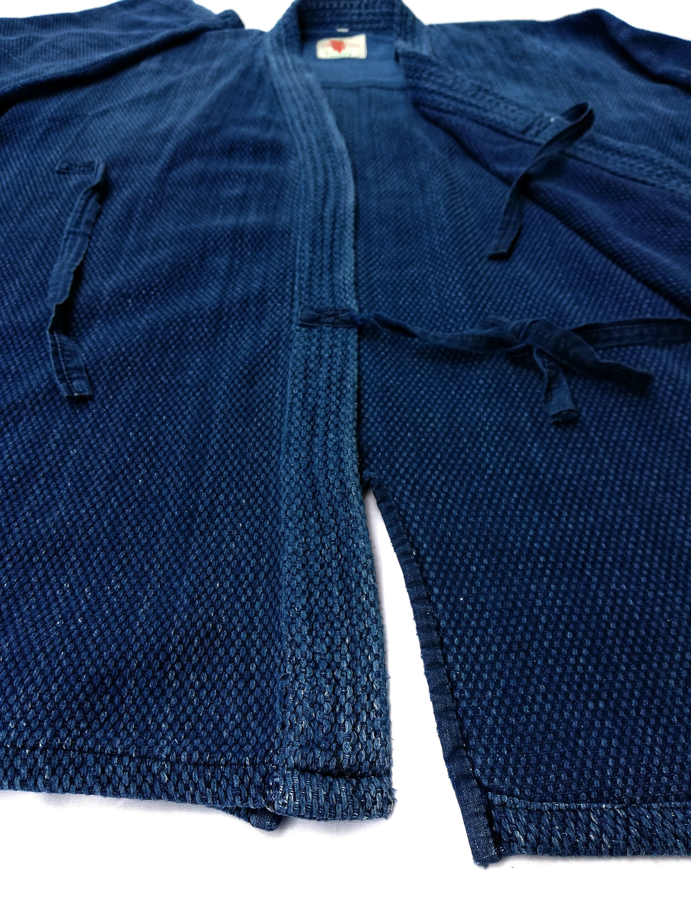 Indigo × Japanese Brand 🔥Similar Kapital Dyed Woven Cotton Drawstrings Kimono🔥 Size US L / EU 52-54 / 3 - 4 Thumbnail