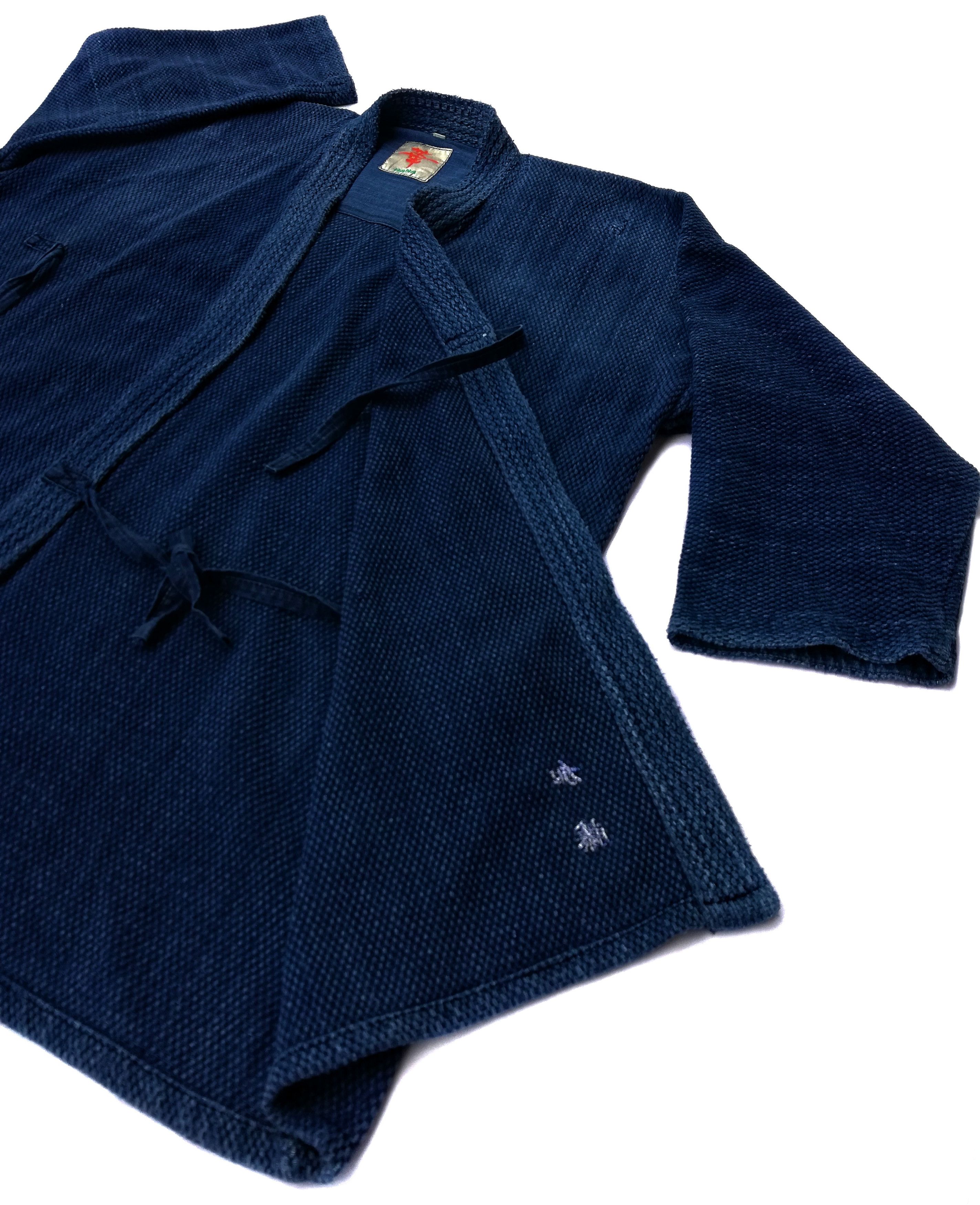 Indigo × Japanese Brand 🔥Similar Kapital Dyed Woven Cotton Drawstrings Kimono🔥 Size US L / EU 52-54 / 3 - 3 Thumbnail