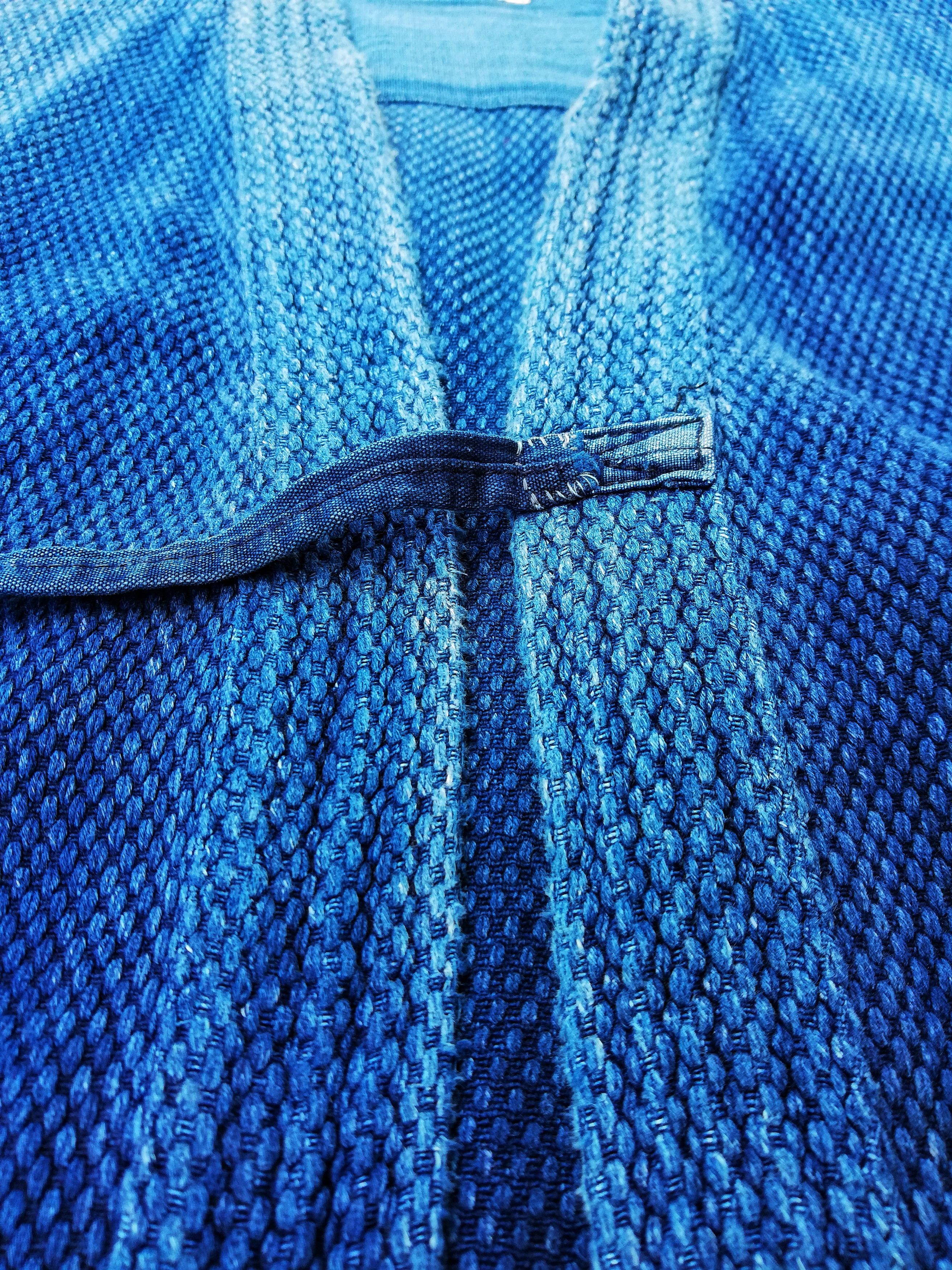 Indigo × Japanese Brand 🔥Similar Kapital Dyed Woven Cotton Drawstrings Kimono🔥 Size US L / EU 52-54 / 3 - 8 Thumbnail