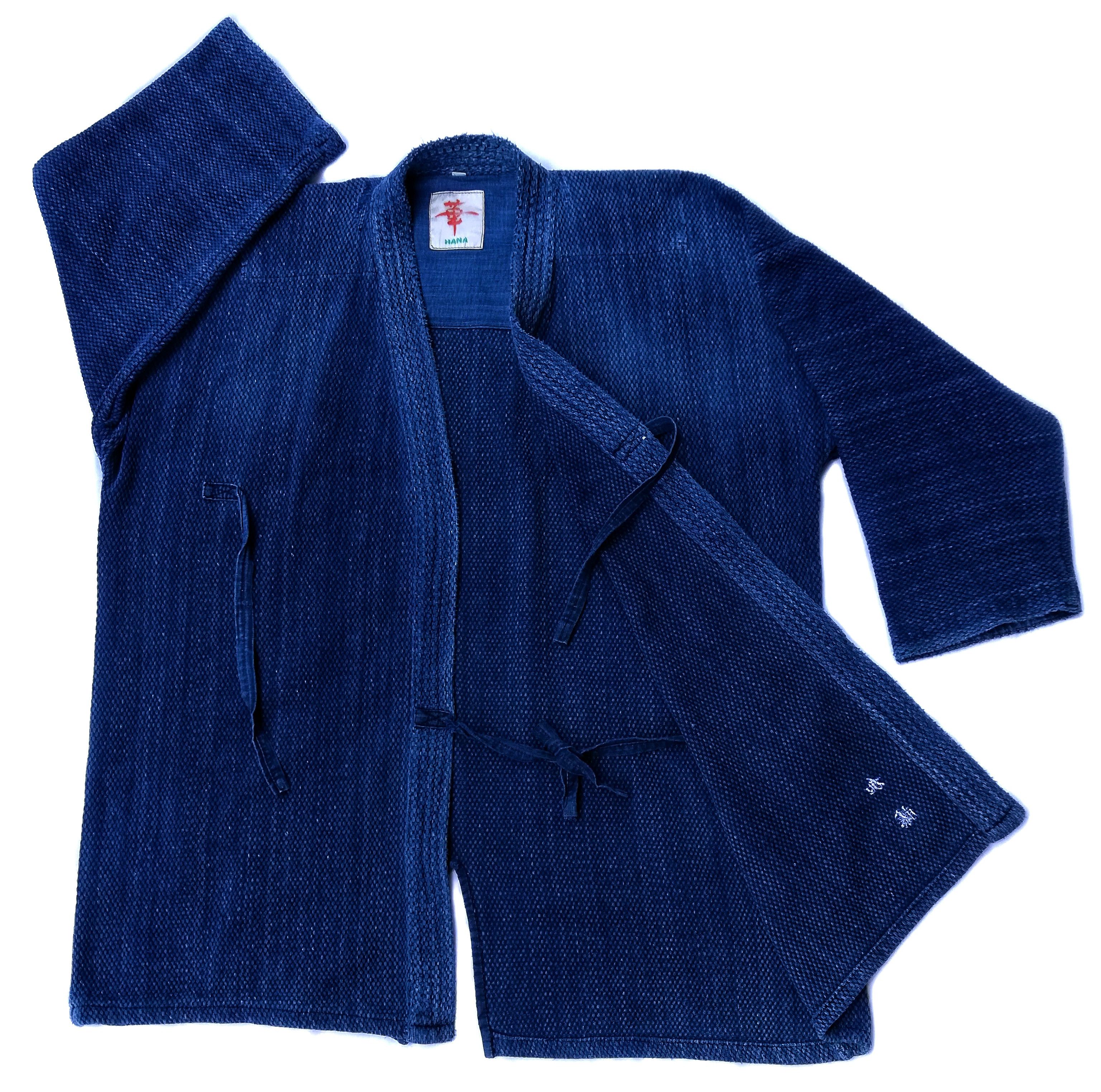 Indigo × Japanese Brand 🔥Similar Kapital Dyed Woven Cotton Drawstrings Kimono🔥 Size US L / EU 52-54 / 3 - 1 Thumbnail