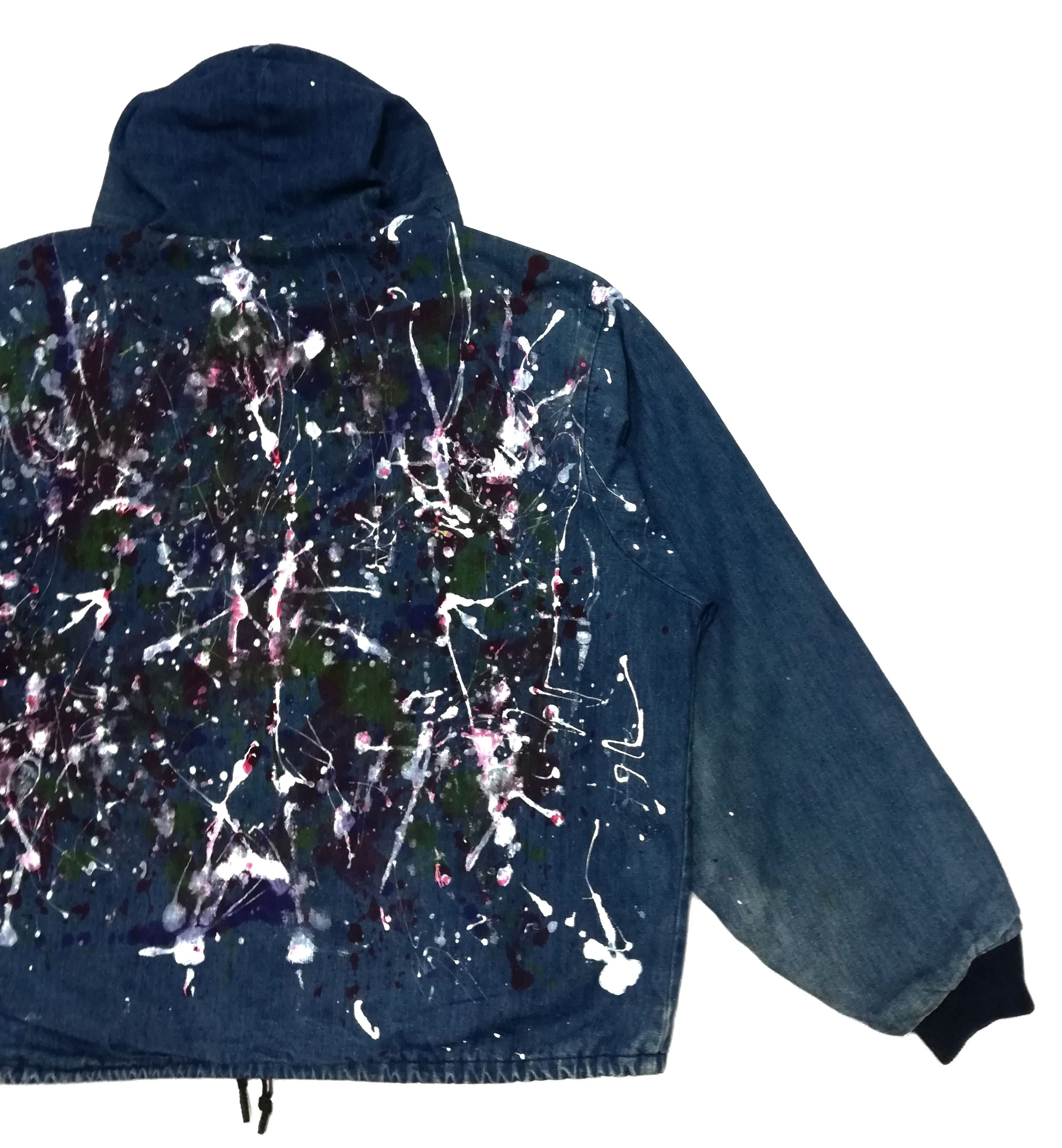 Carhartt × Carhartt Wip × Vintage 🔥Customize Carhartt Paint Splatter Distressed Hoodie Jacke Size US XL / EU 56 / 4 - 16 Thumbnail