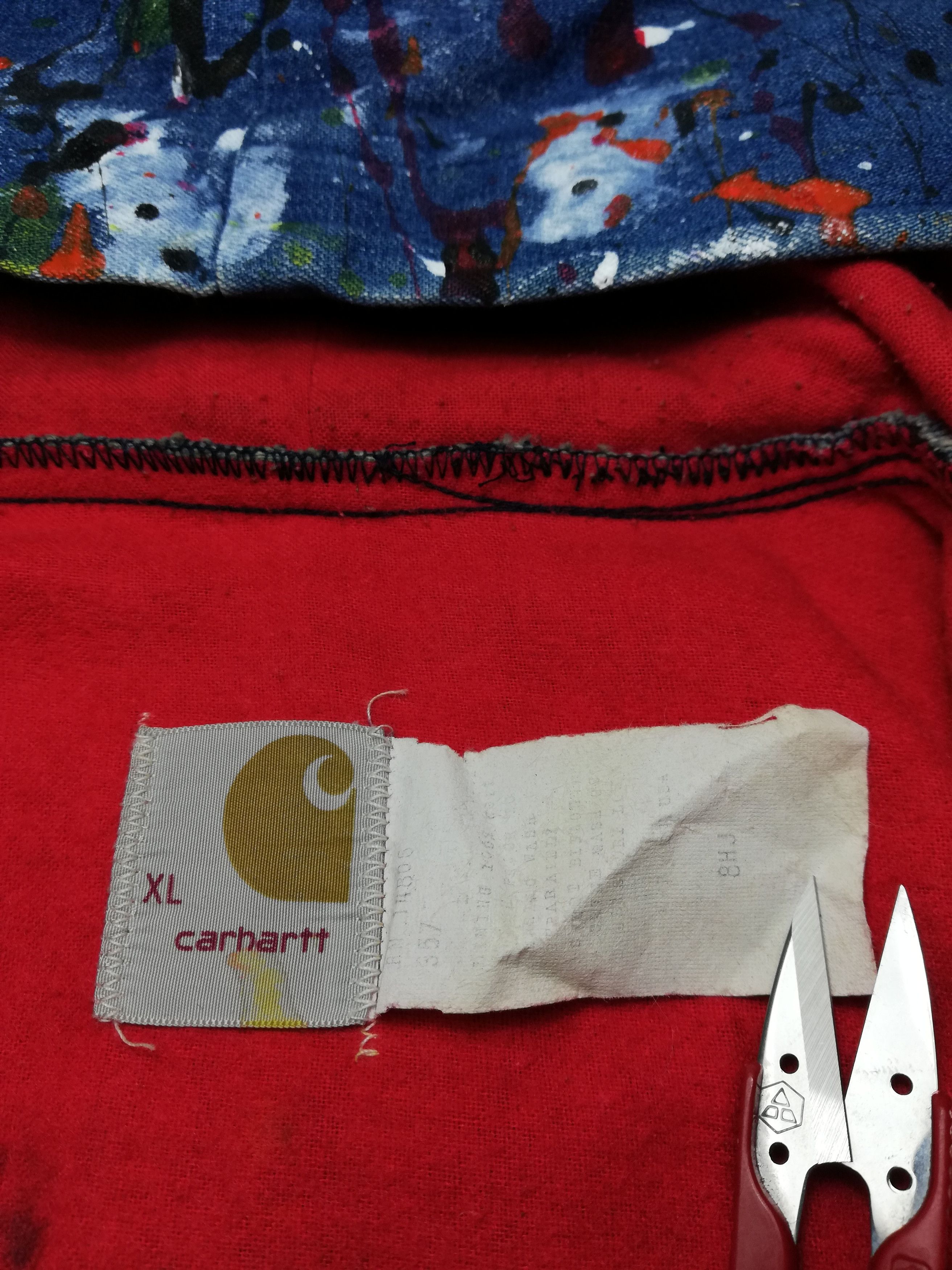 Carhartt × Carhartt Wip × Vintage 🔥Customize Carhartt Paint Splatter Distressed Hoodie Jacke Size US XL / EU 56 / 4 - 11 Thumbnail