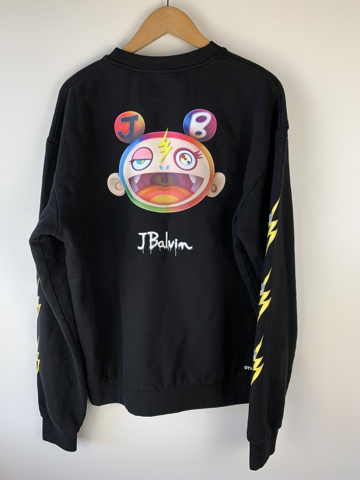 image of Takashi Murakami J Balvin Colores Crewneck in Black, Men's (Size Large)