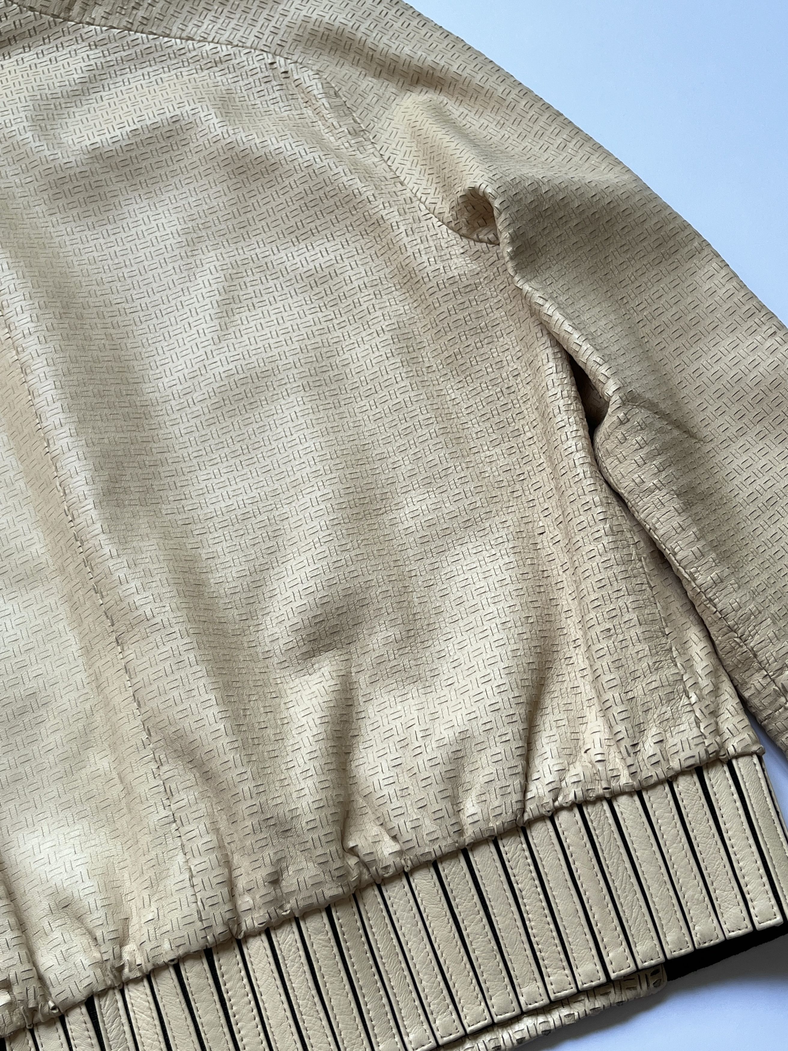 Ruffo Research ⚡️QUICK SALE⚡️2002 Ruffo Research Beige Laser Leather Jacket Size M / US 6-8 / IT 42-44 - 4 Thumbnail
