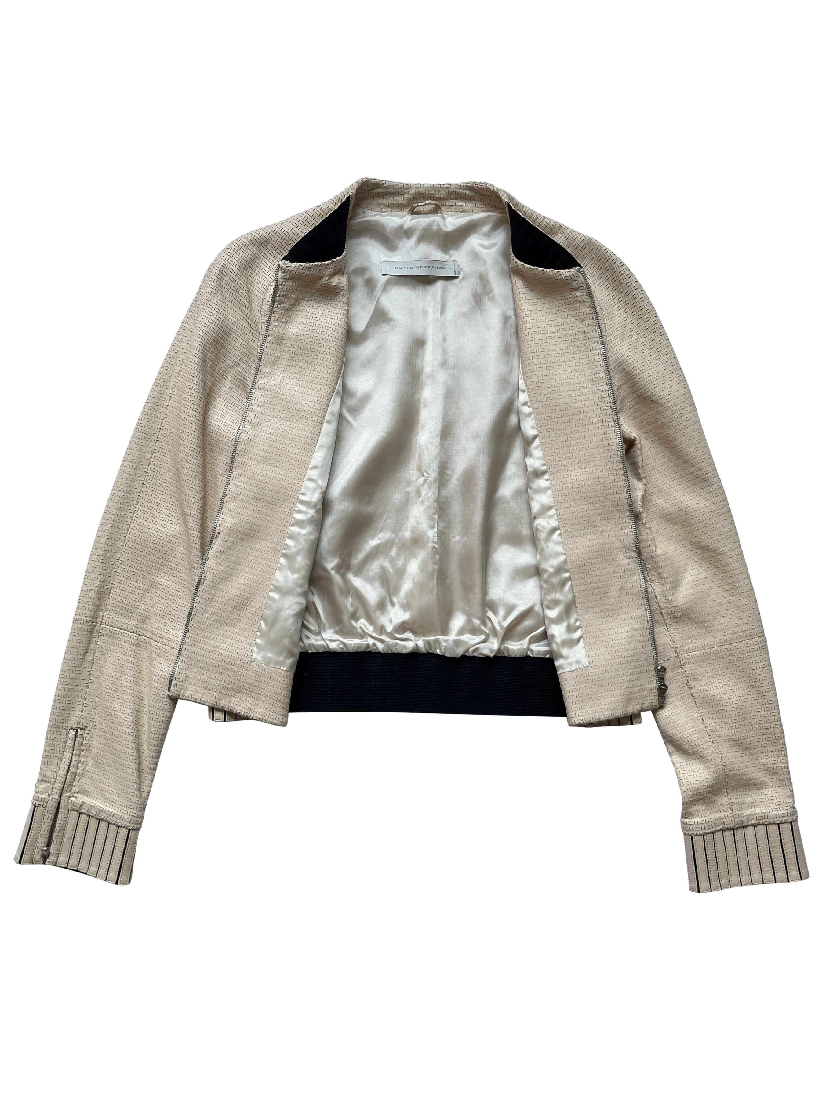 Ruffo Research ⚡️QUICK SALE⚡️2002 Ruffo Research Beige Laser Leather Jacket Size M / US 6-8 / IT 42-44 - 2 Thumbnail