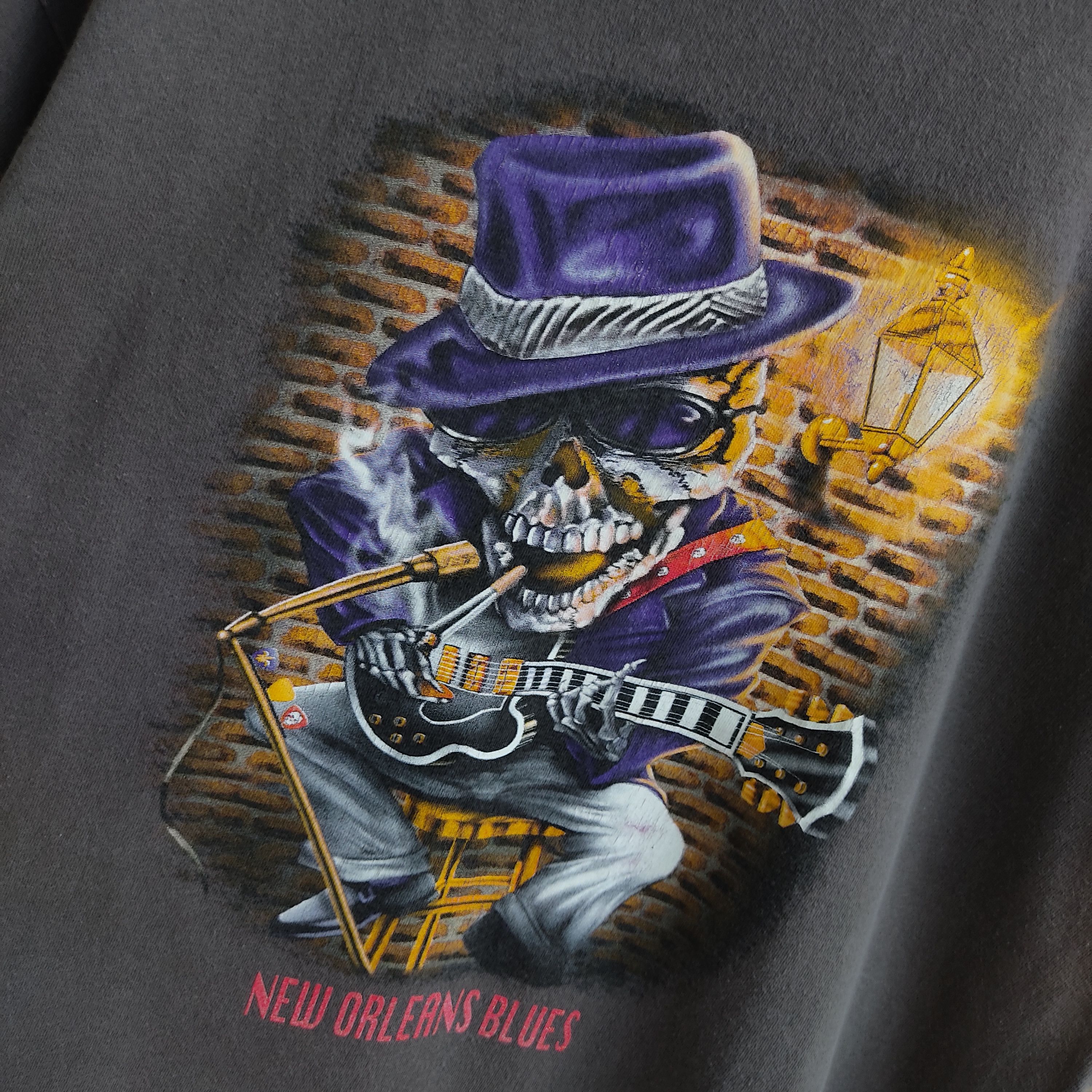 Vintage Vintage New Orleans Blues T Shirt Size US XL / EU 56 / 4 - 4 Thumbnail