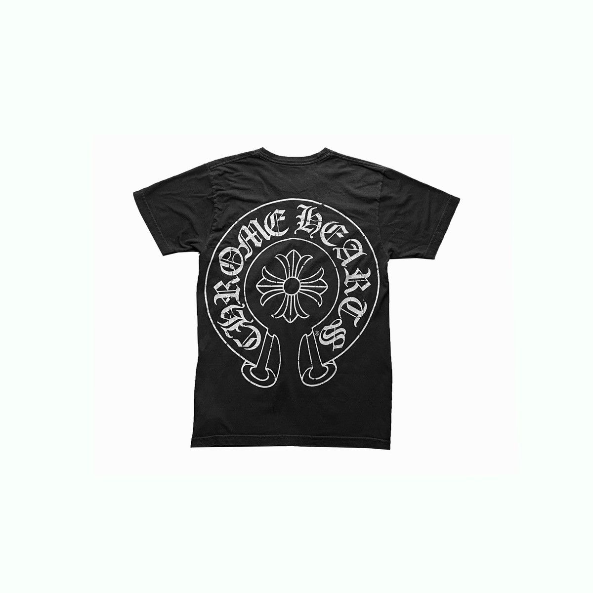 image of Chrome Hearts Horseshoe Scroll Pocket Tee Shirt in Black, Men's (Size Medium)