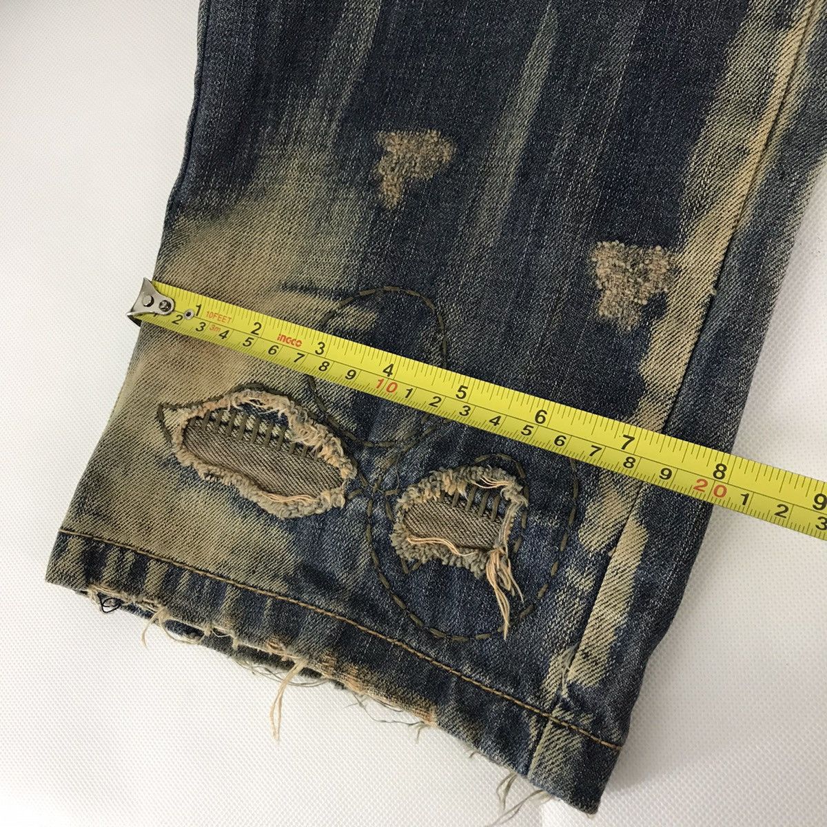 Japanese Brand 🔥RUSTY🔥GUI SHOU JEANS PATCHWORK DISTRESSED DENIM PANTS Size US 30 / EU 46 - 15 Thumbnail