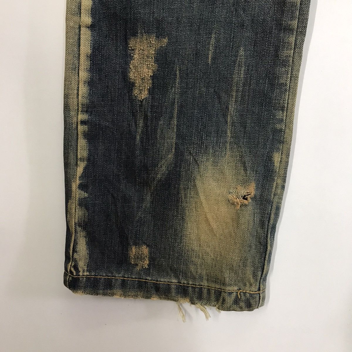 Japanese Brand 🔥RUSTY🔥GUI SHOU JEANS PATCHWORK DISTRESSED DENIM PANTS Size US 30 / EU 46 - 6 Thumbnail