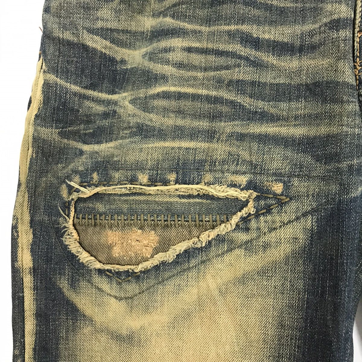 Japanese Brand 🔥RUSTY🔥GUI SHOU JEANS PATCHWORK DISTRESSED DENIM PANTS Size US 30 / EU 46 - 5 Thumbnail