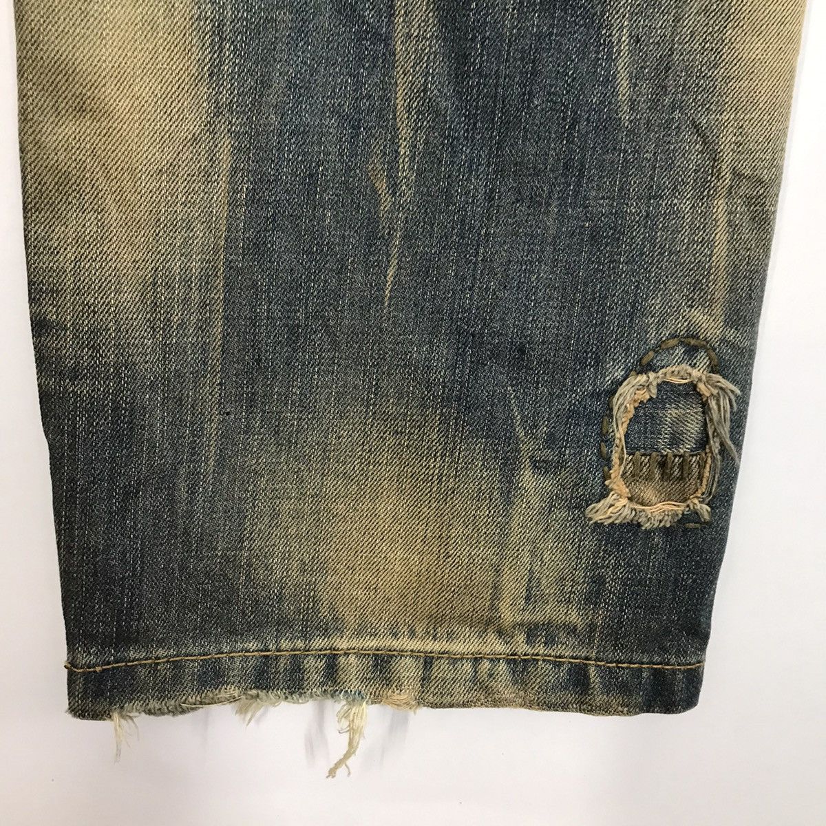 Japanese Brand 🔥RUSTY🔥GUI SHOU JEANS PATCHWORK DISTRESSED DENIM PANTS Size US 30 / EU 46 - 11 Thumbnail