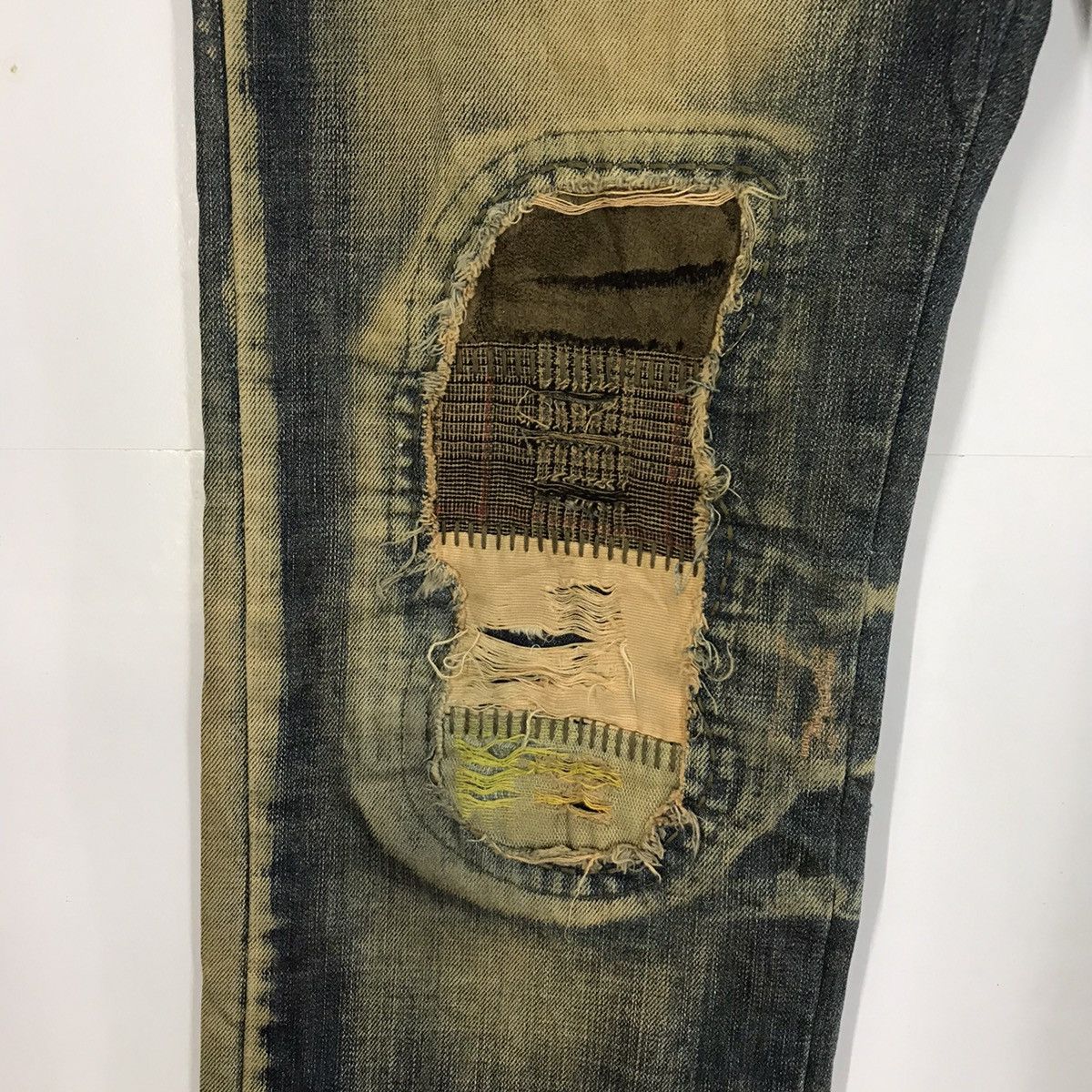 Japanese Brand 🔥RUSTY🔥GUI SHOU JEANS PATCHWORK DISTRESSED DENIM PANTS Size US 30 / EU 46 - 4 Thumbnail