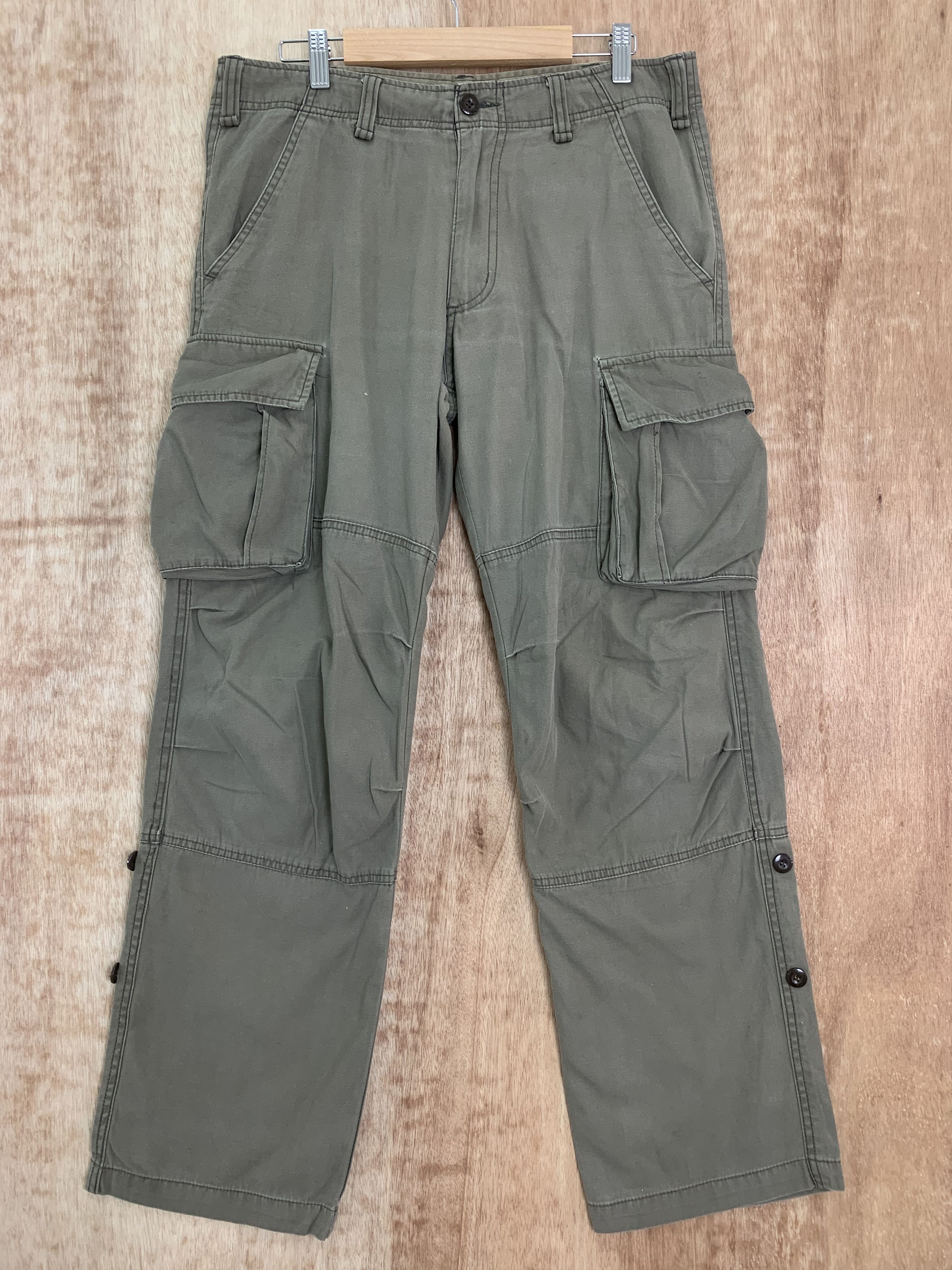 image of Seditionaries Cargo Pants Double Knee VTG Multipocket Travis Scott Style in Brown, Men's (Size 31)