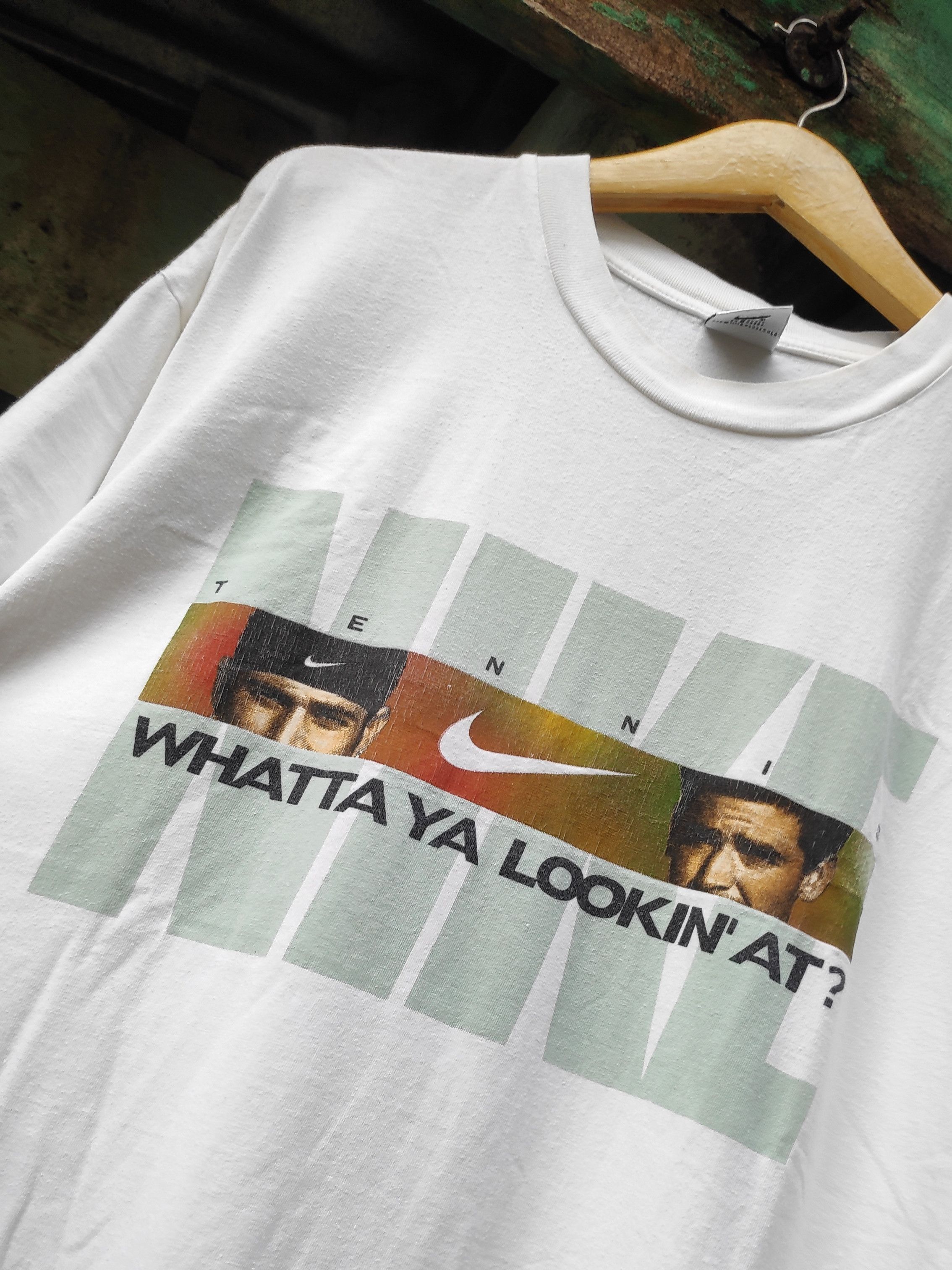 Japanese Brand × Nike 1990s Nike Andre Agassi vs Pete Sampras Vintage Tennis Court Size US XL / EU 56 / 4 - 3 Thumbnail