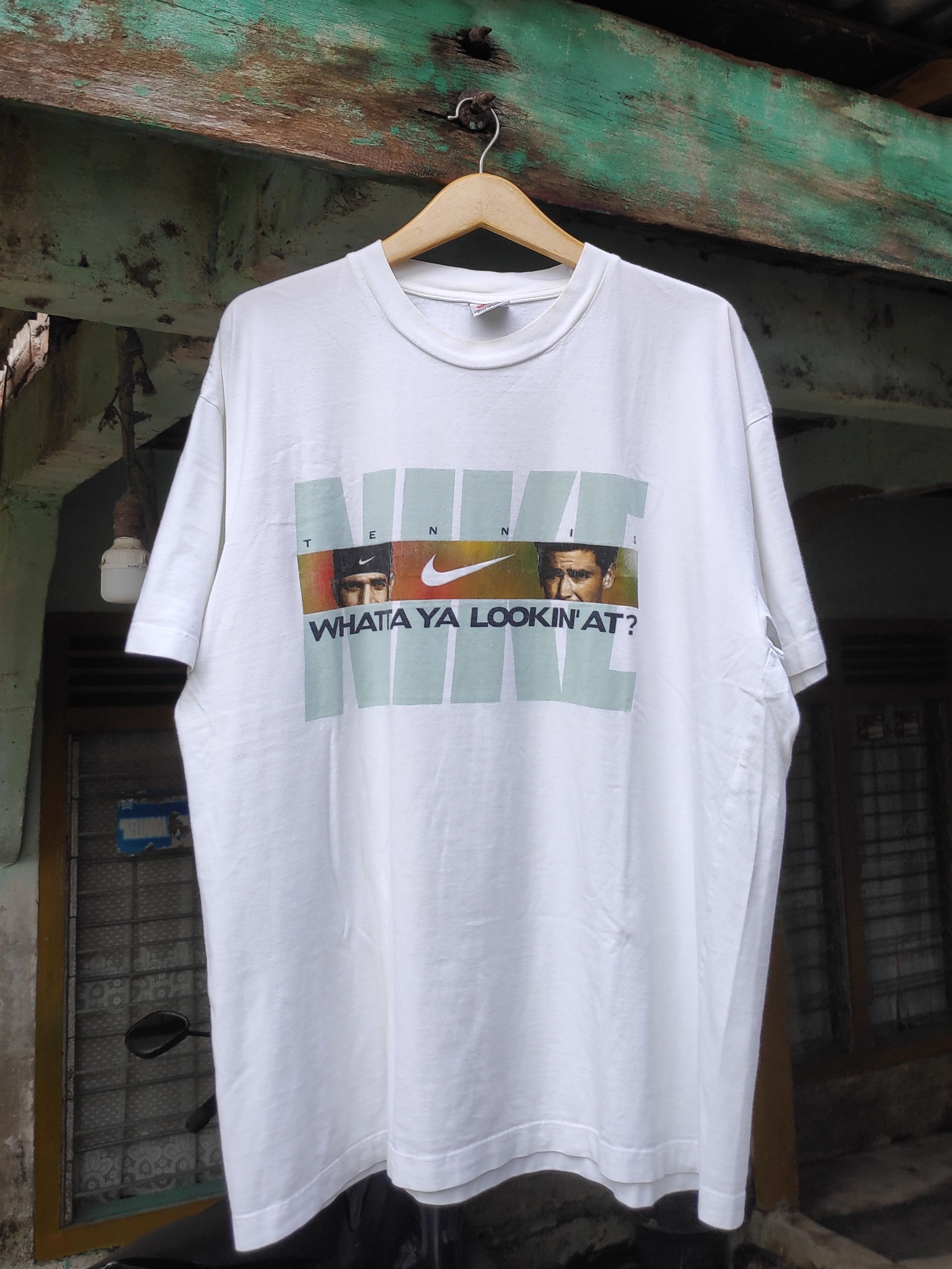 Japanese Brand × Nike 1990s Nike Andre Agassi vs Pete Sampras Vintage Tennis Court Size US XL / EU 56 / 4 - 1 Thumbnail