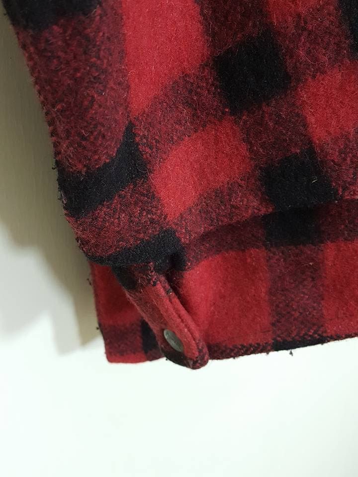 Vintage Wool Buffalo Plaid Style Coat Jacket by PIONEER Sportwear Size US L / EU 52-54 / 3 - 11 Thumbnail