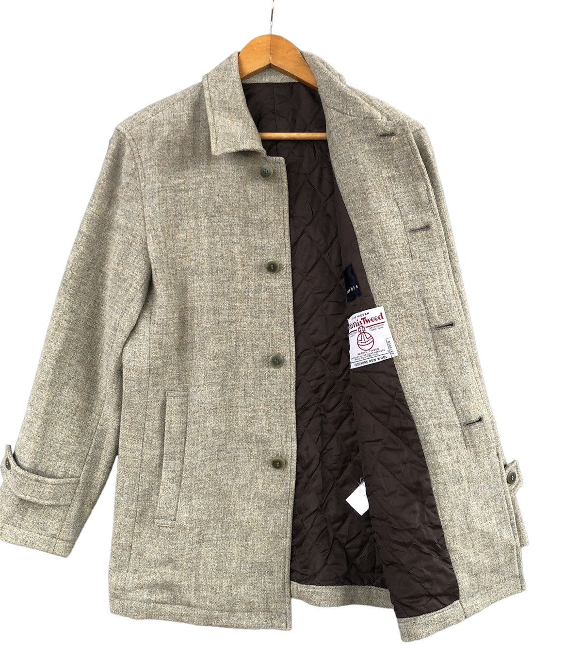 Harris Tweed Jun Men X Harris Tweed Wool Pea Coat Size US M / EU 48-50 / 2 - 6 Thumbnail